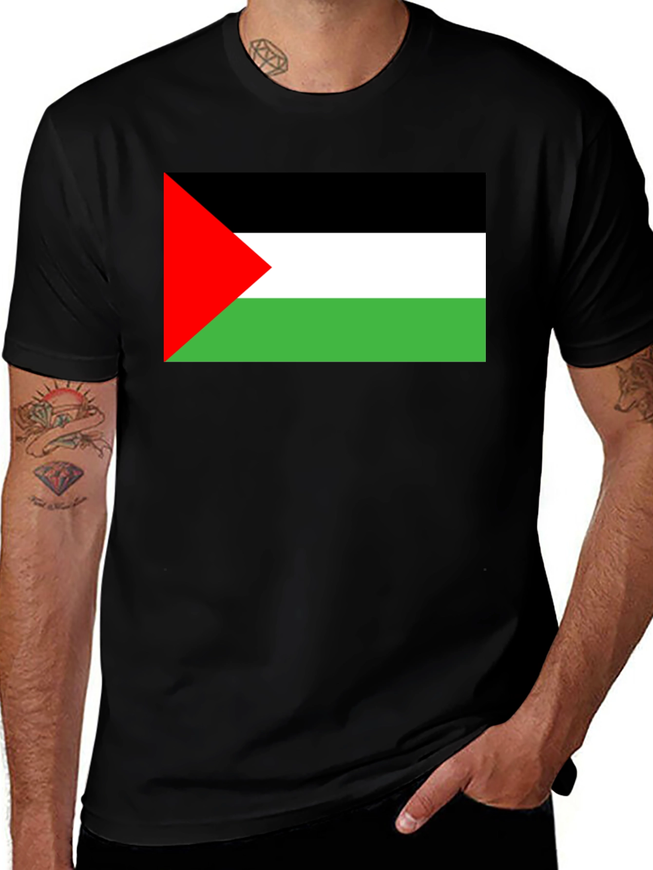 Variant 2 of Palestine Flag Graphic T-Shirt