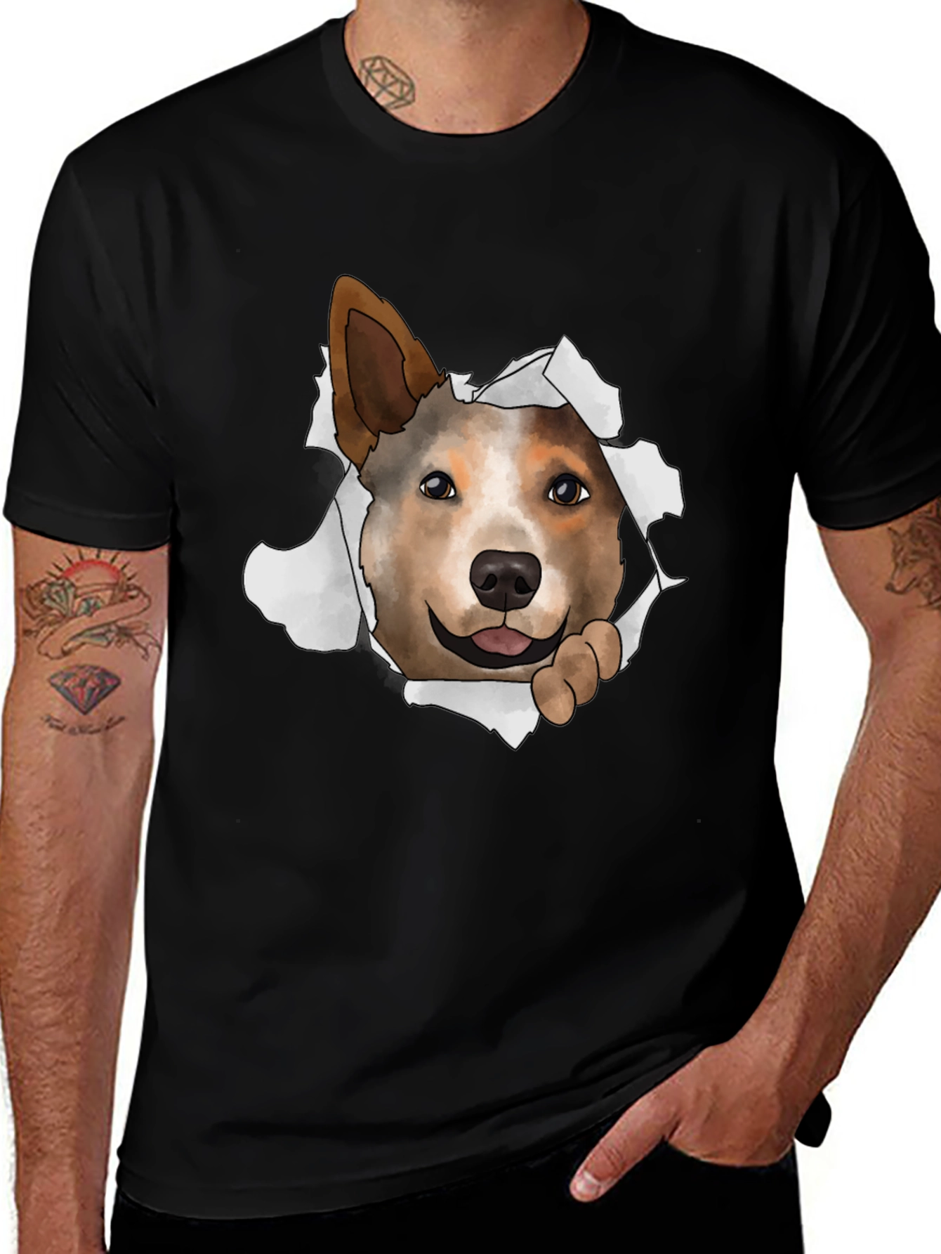 Variant 18 of Dog Peek-a-Boo Graphic T-Shirt