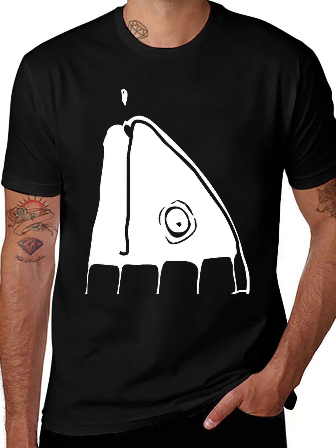 Variant 22 of Abstract Graphic Print Black Tee