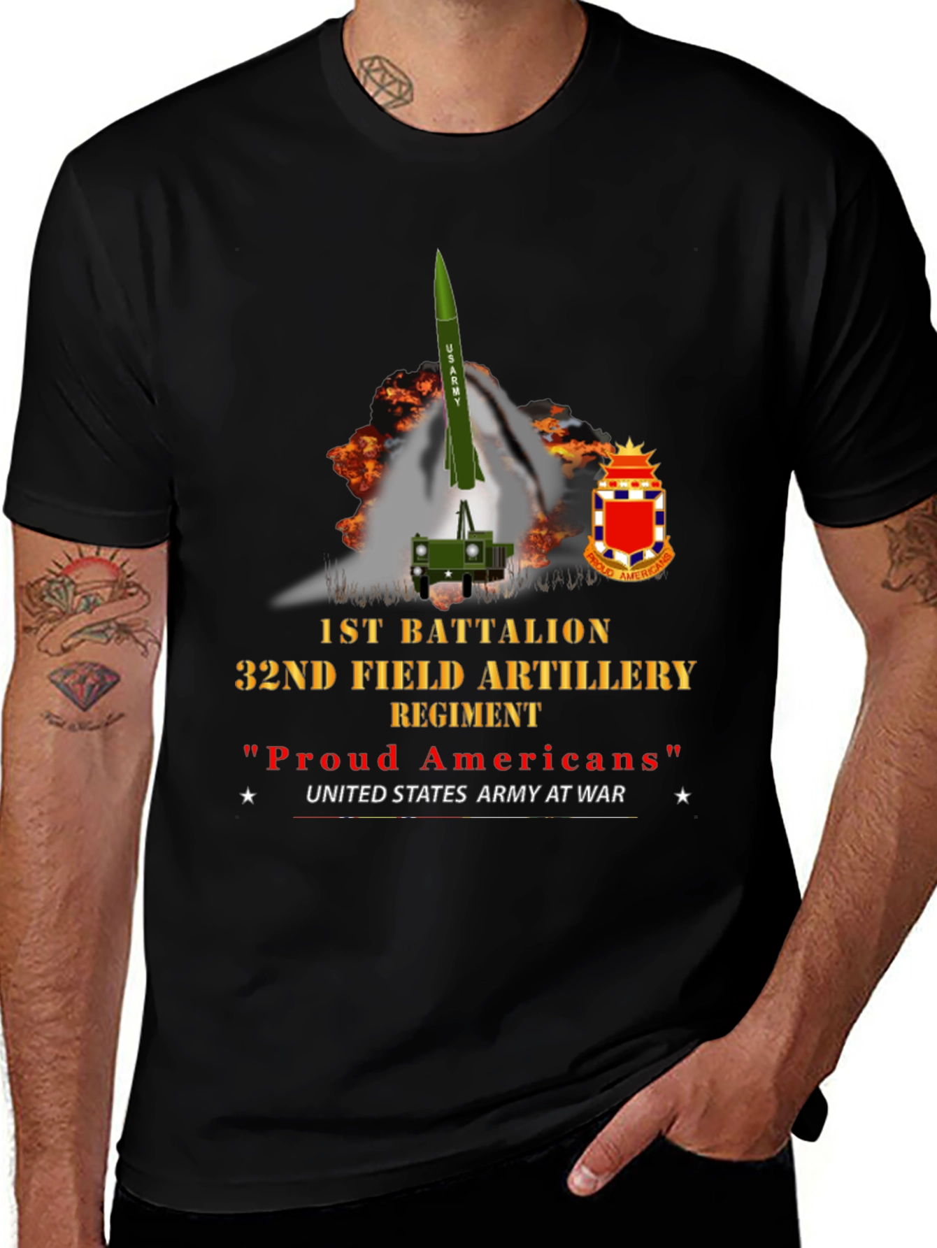 1st Battalion T-Shirt: Proud Americans Army Tee