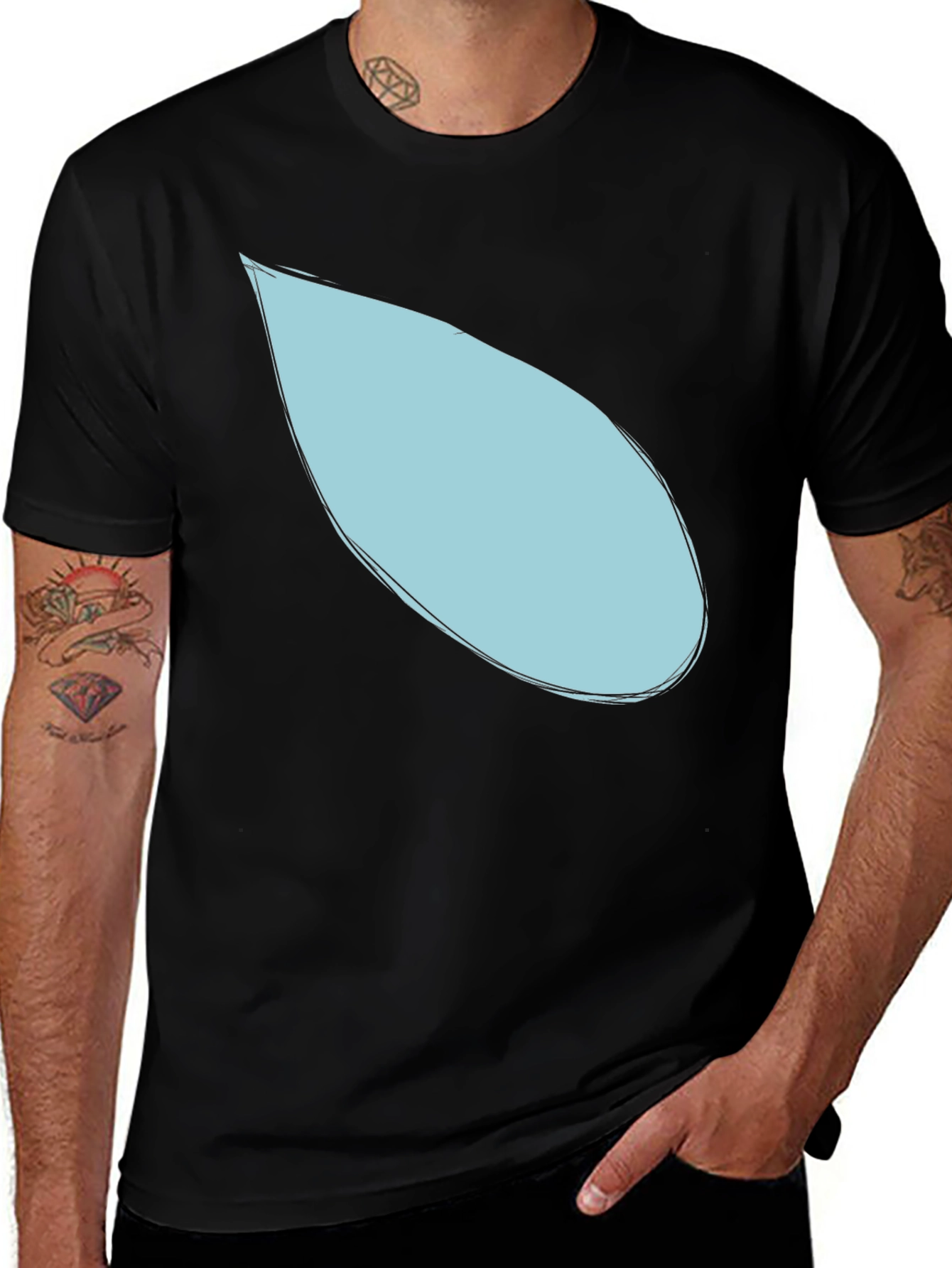 Teardrop Graphic Black T-Shirt