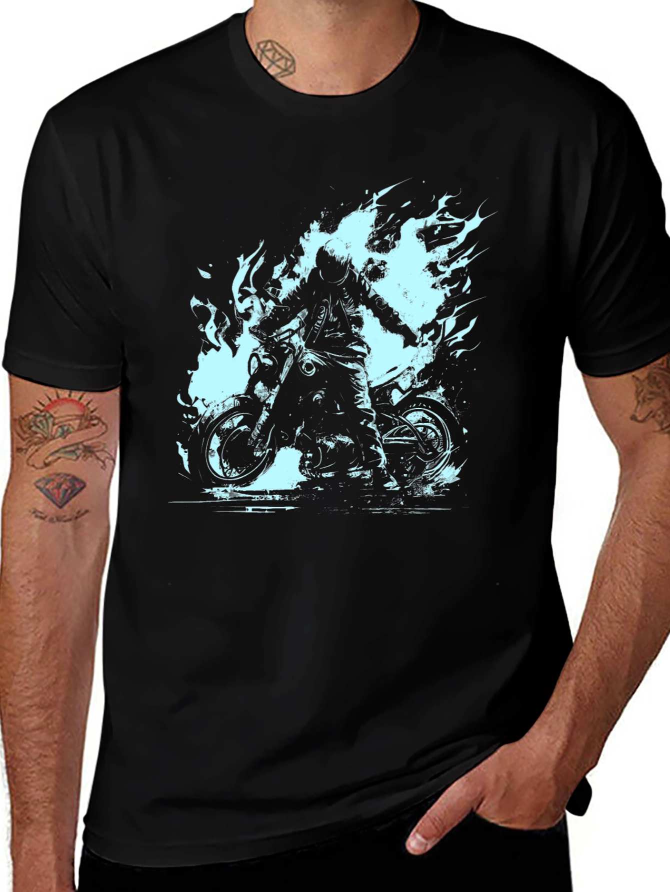 Variant 6 of Fiery Rider Black T-Shirt