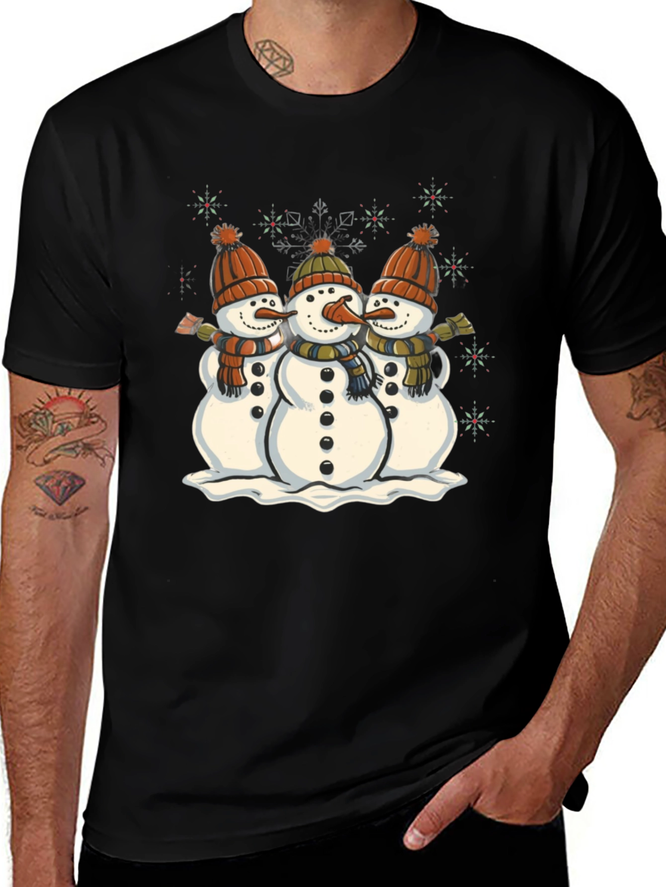 Variant 2 of Festive Snowmen Graphic Tee