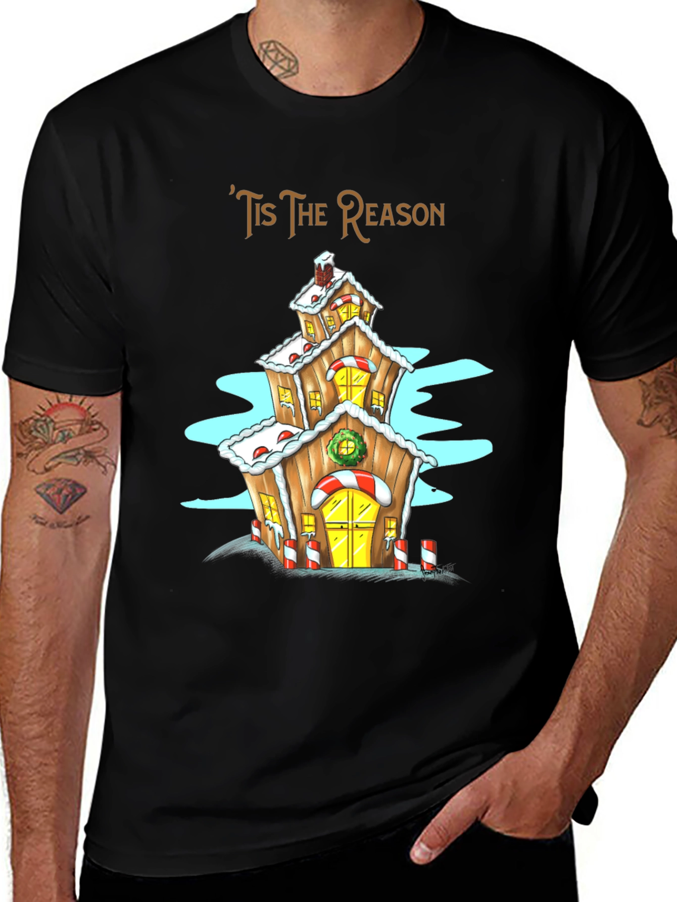 'Tis The Reason Christmas Gingerbread House T-Shirt