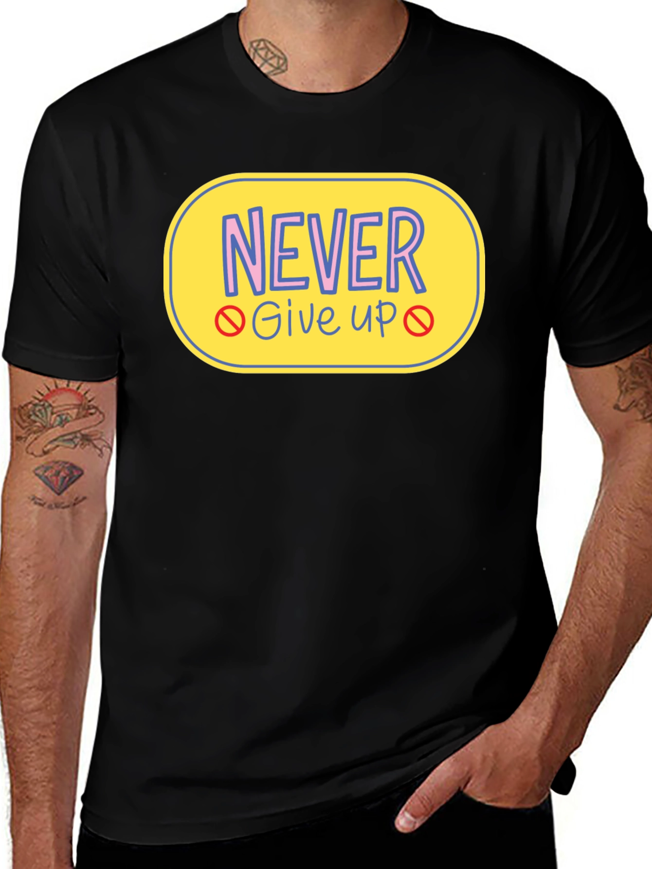 Variant 27 of Never Give Up Graphic Tee - Motivational T-Shirt