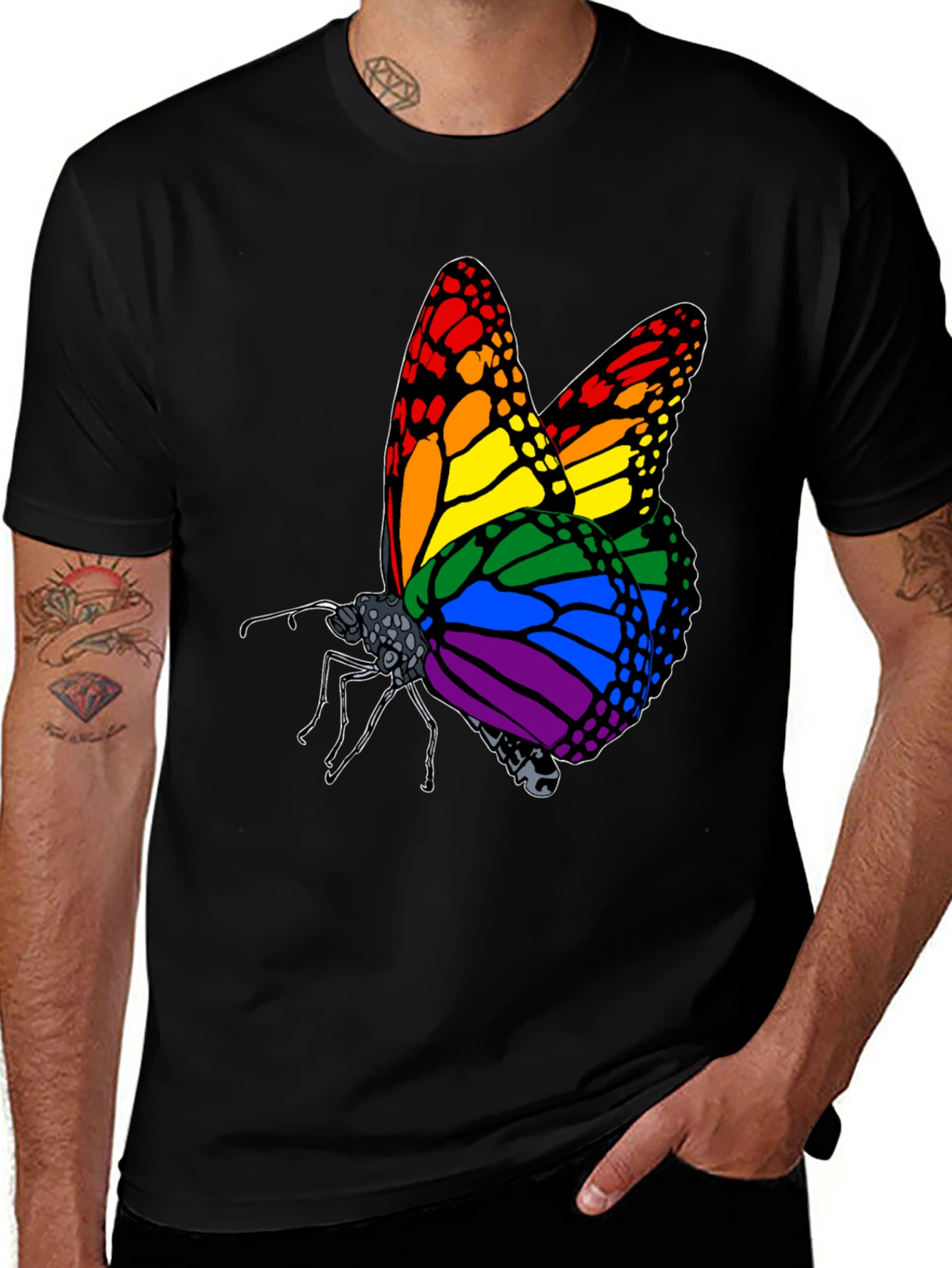 Variant 29 of Rainbow Butterfly Graphic Tee