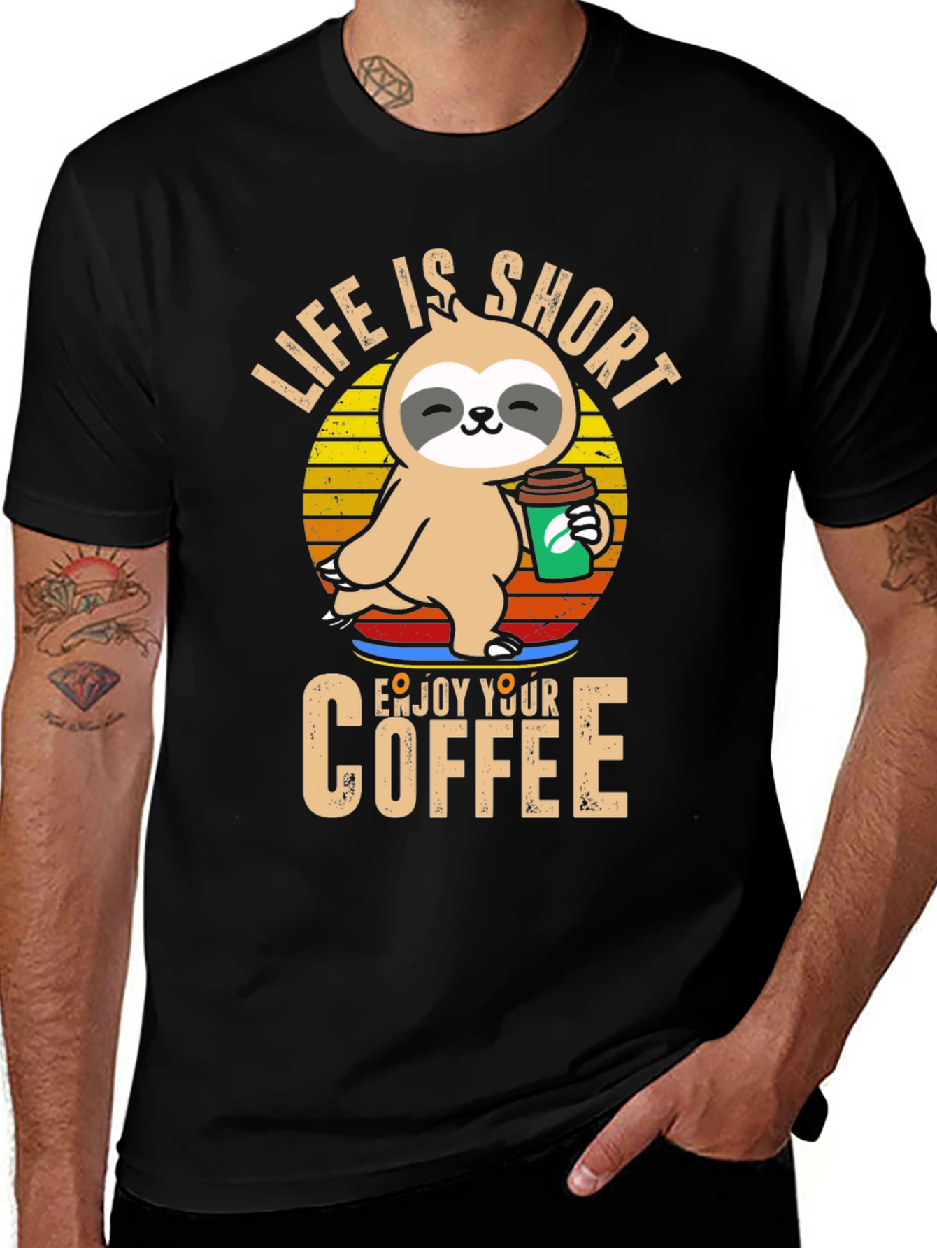 Variant 7 of Life is Short Sloth Coffee T-Shirt