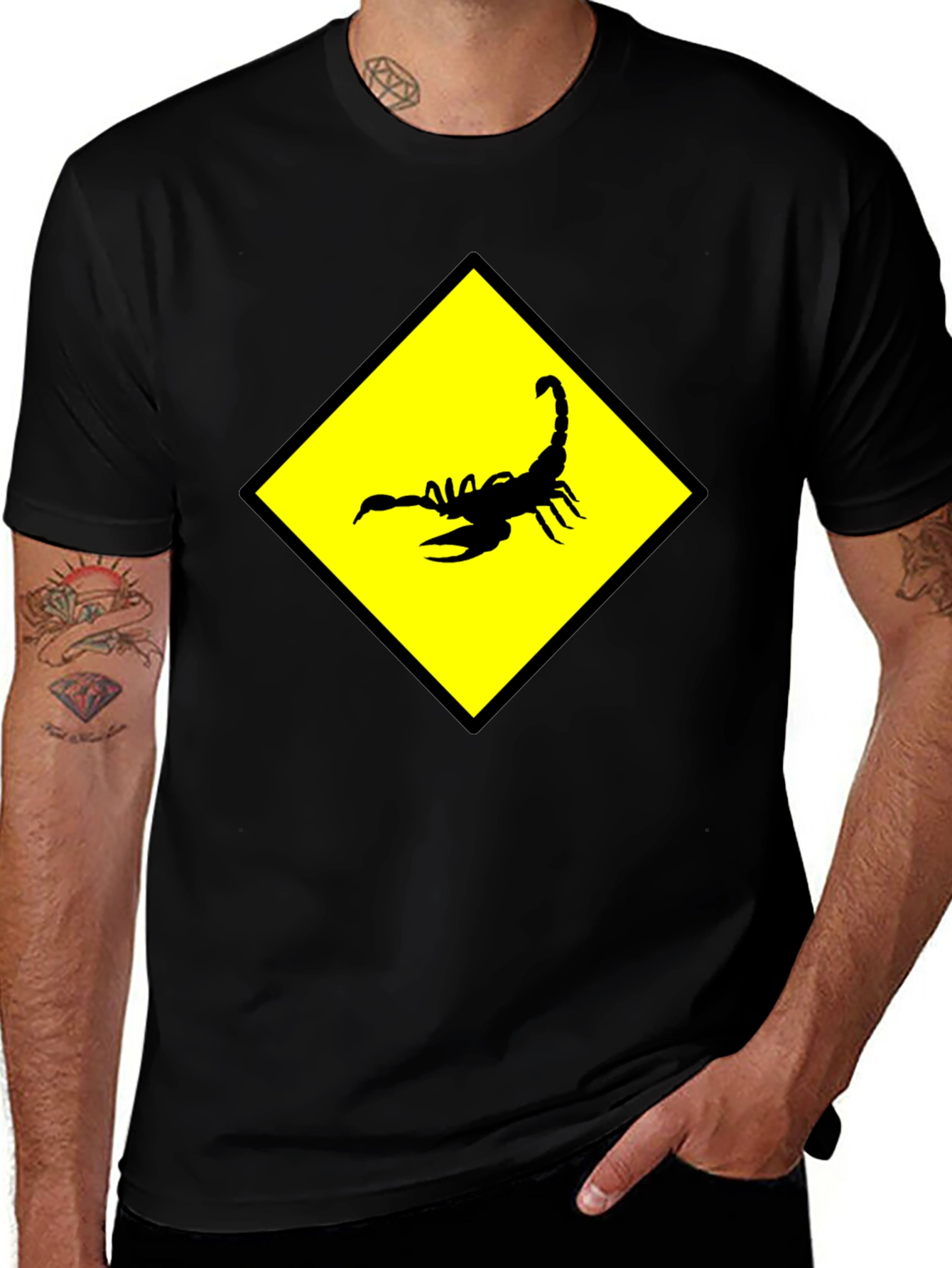Variant 11 of Scorpion Graphic Tee - Black Diamond Warning Sign