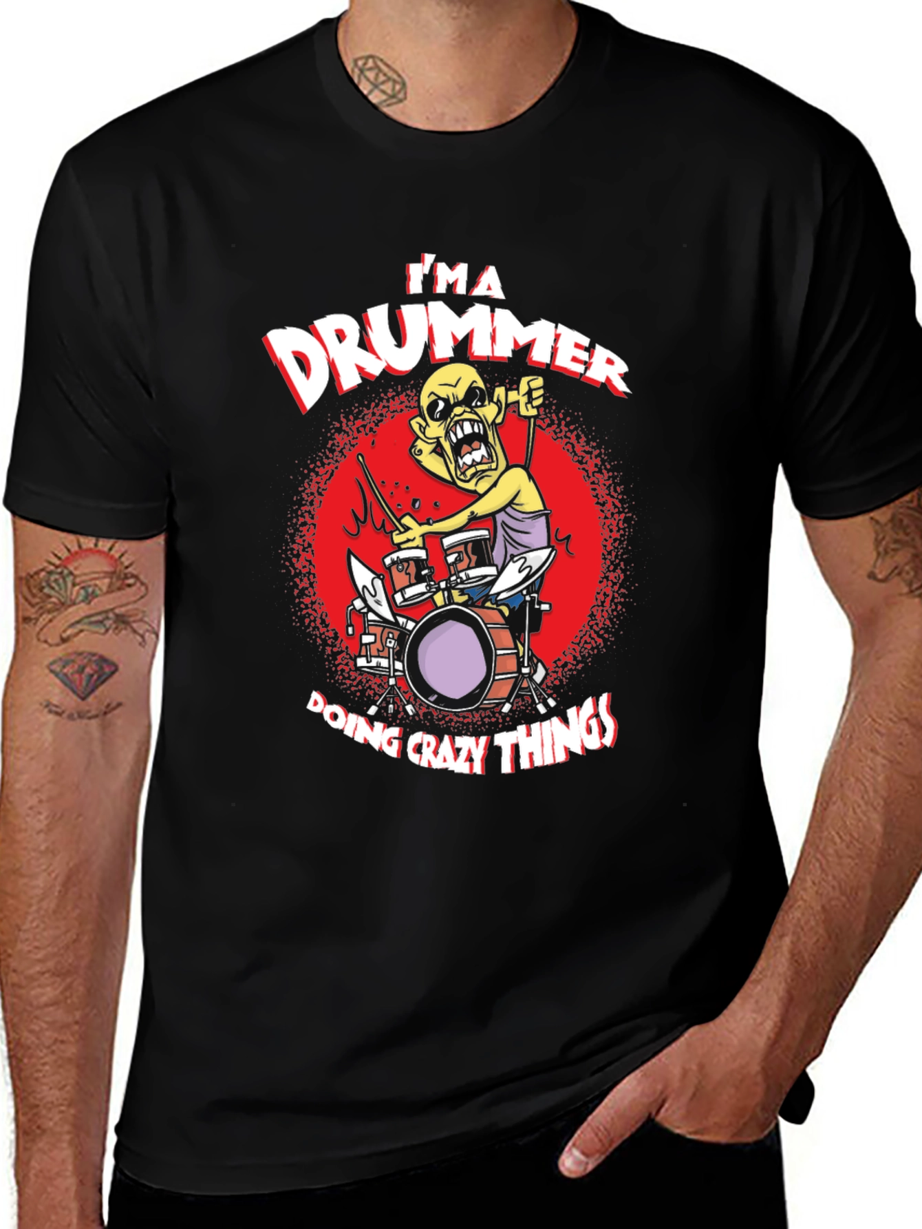 Variant 5 of I'm a Drummer T-Shirt - Crazy Drumming Tee