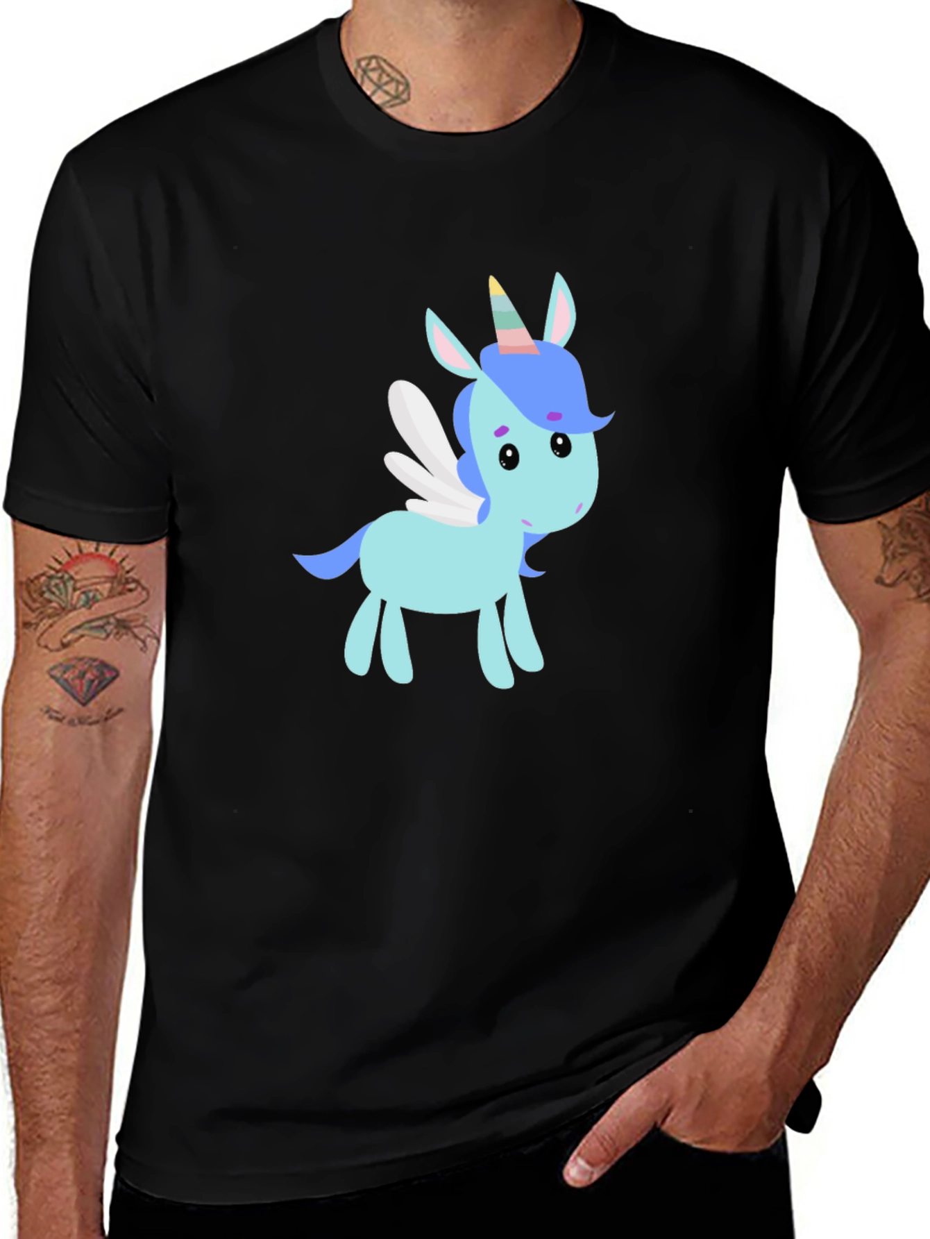 Variant 21 of Unicorn Graphic Tee - Black Cotton Comfort