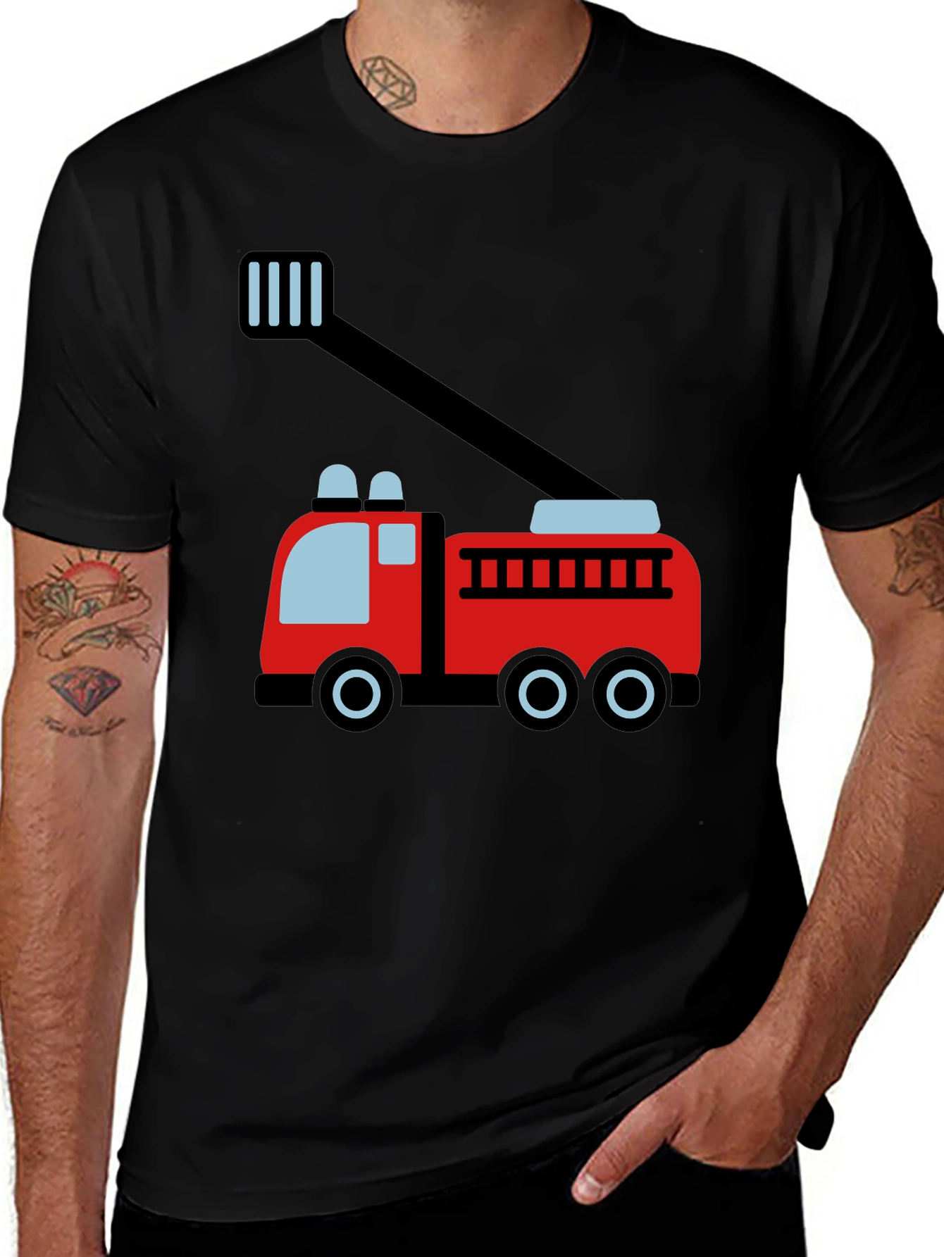 Variant 7 of Fire Truck Graphic Tee - Soft Cotton Blend