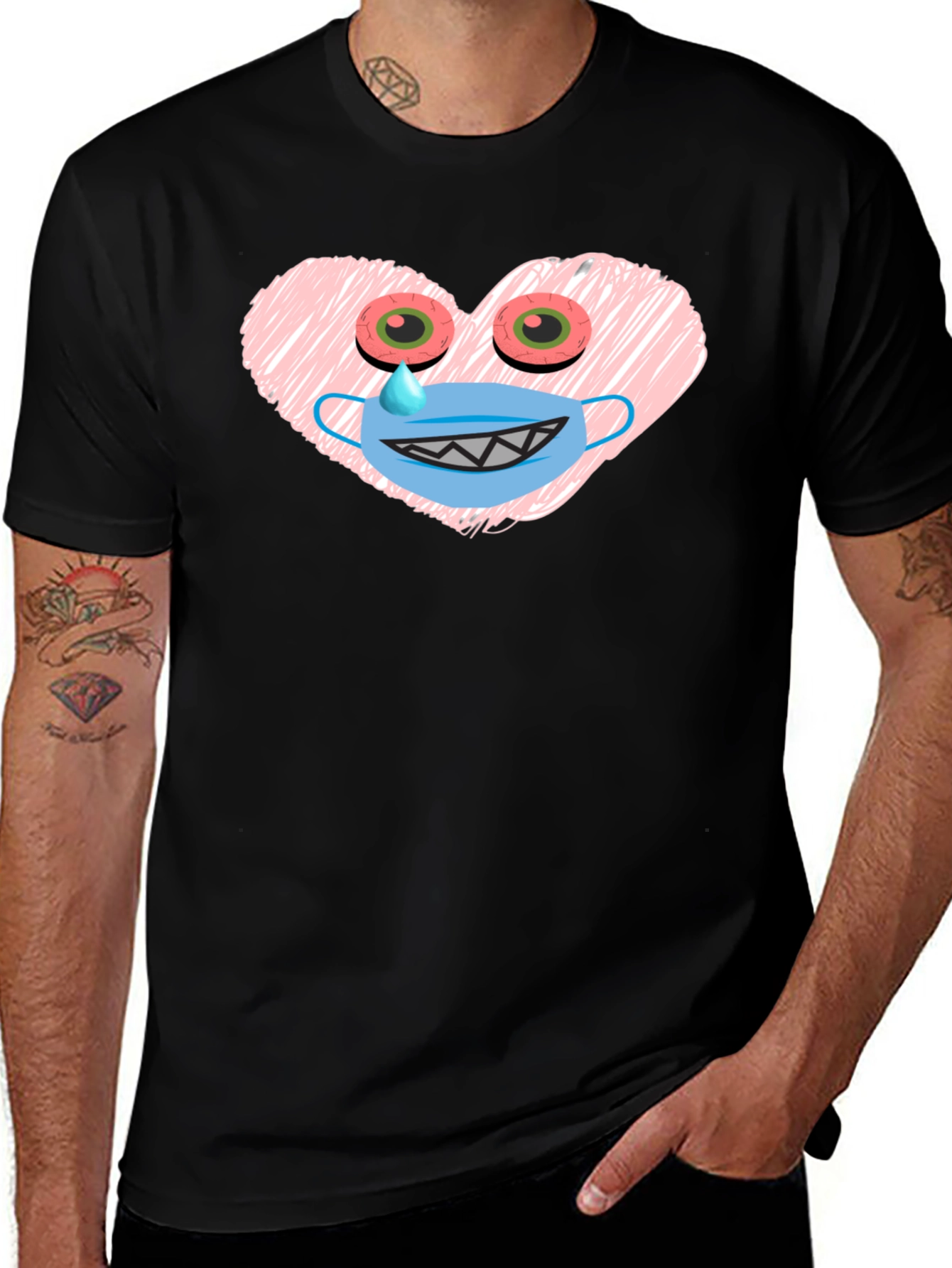 Variant 12 of Funny Cartoon Heart T-Shirt
