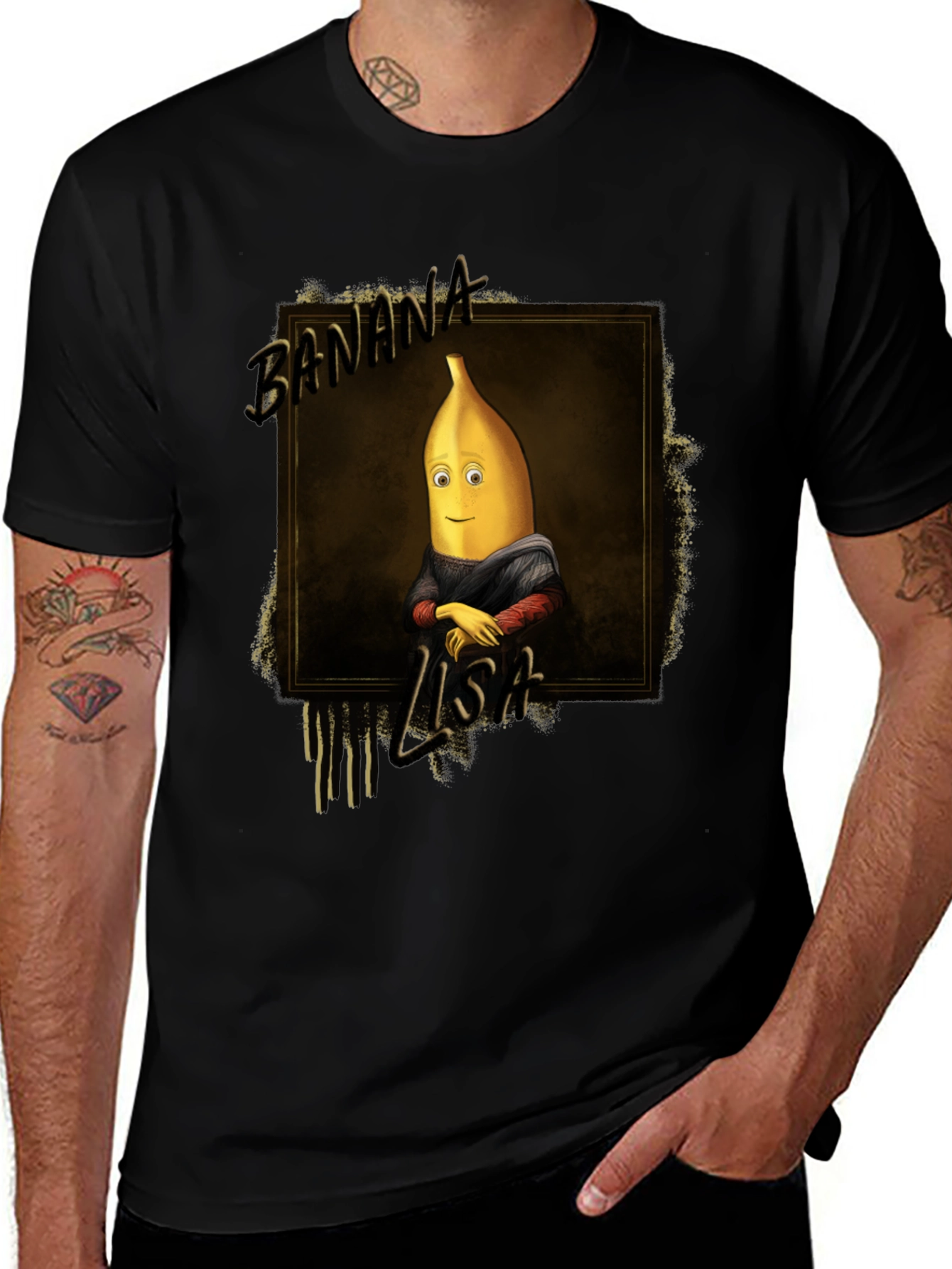Variant 28 of Banana Lisa Graphic Tee - Unique & Humorous