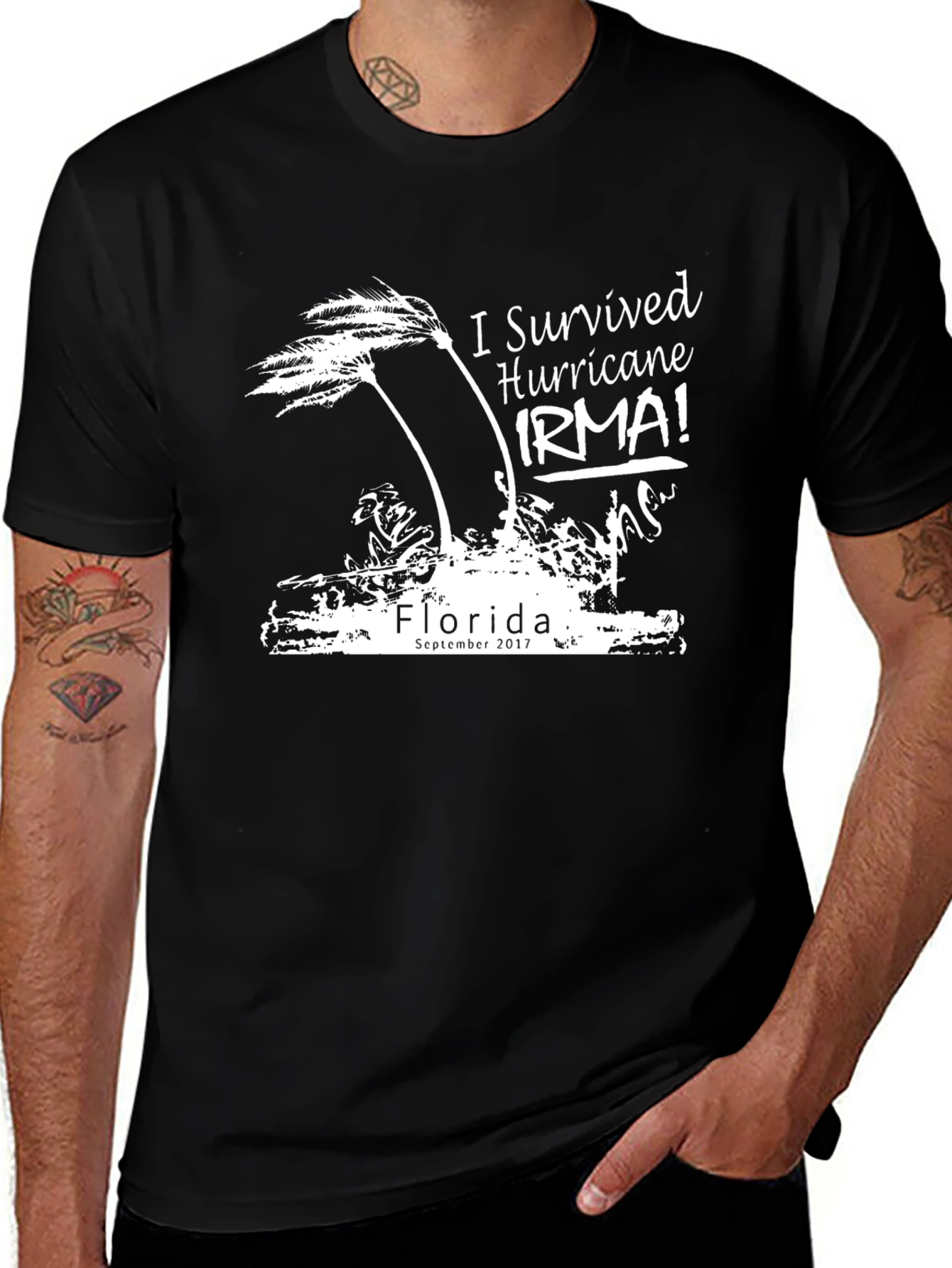 I Survived Hurricane Irma T-Shirt, Florida, September 2017, Black