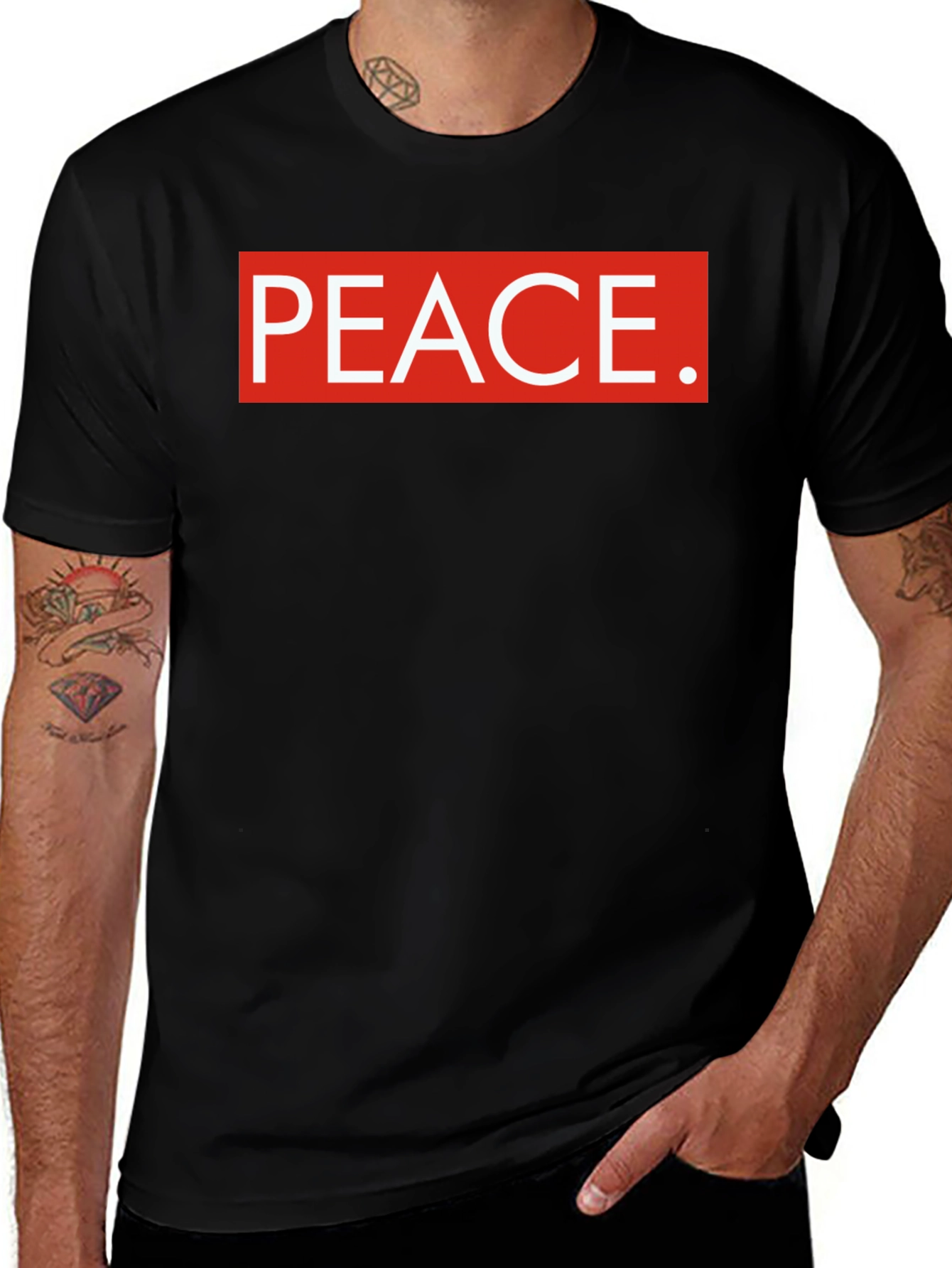 Variant 25 of Peace Graphic Tee - Red and White Design