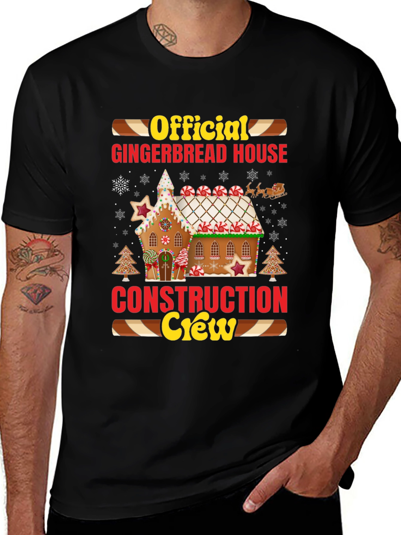 Gingerbread House Construction Crew Christmas T-Shirt