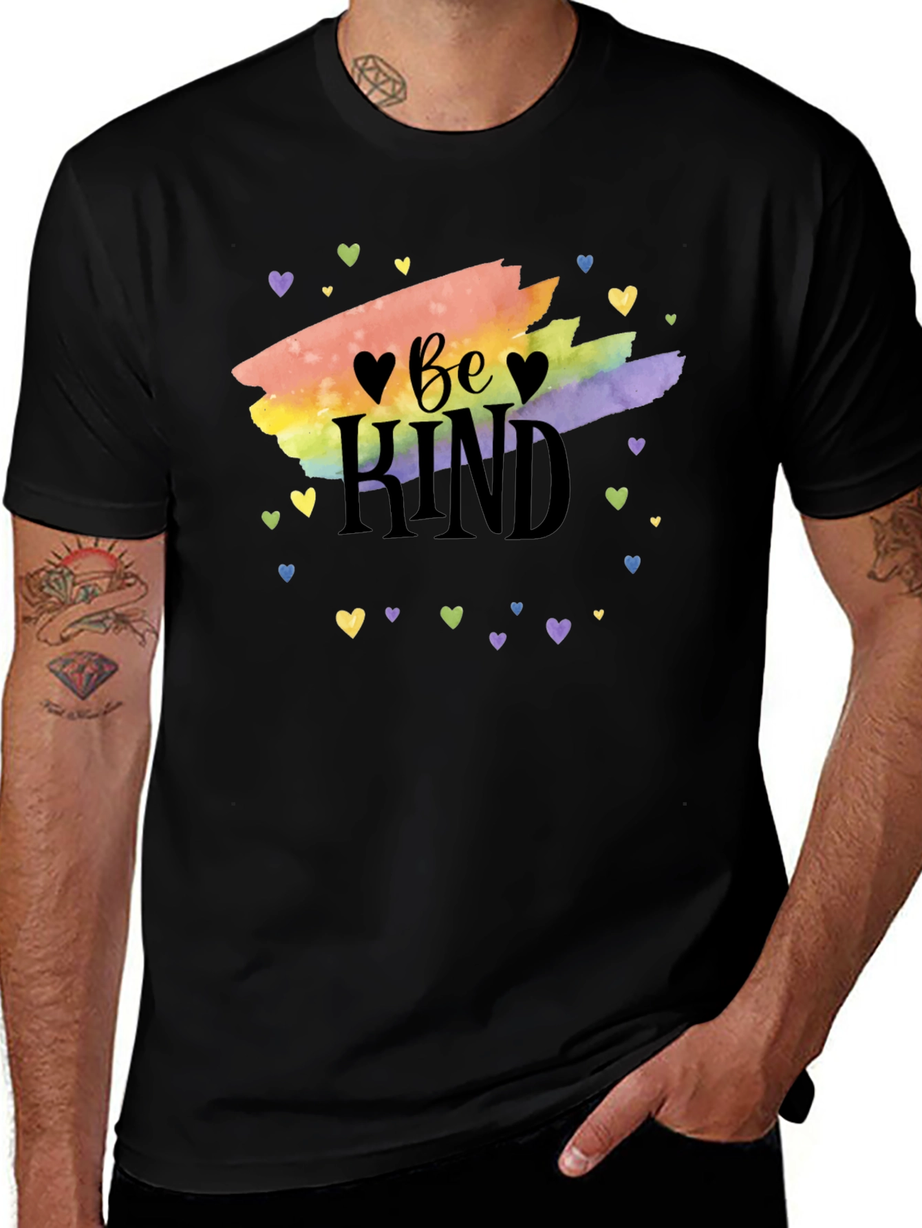Be Kind Rainbow Hearts Graphic Tee