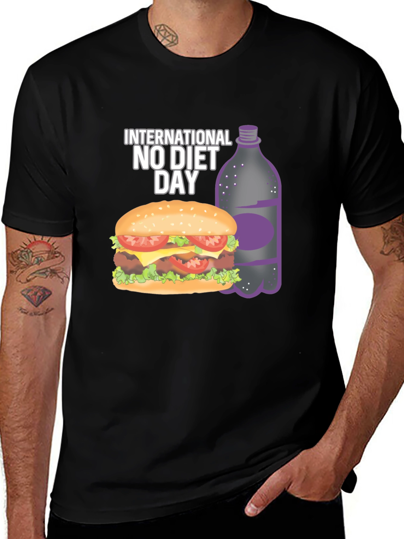 No Diet Day Graphic Tee - Unisex Black T-Shirt