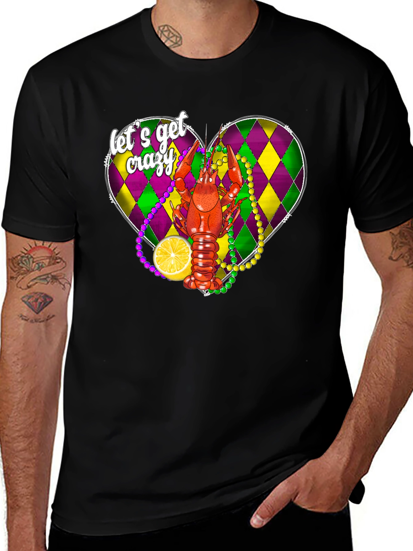 Let's Get Crazy Mardi Gras Lobster Tee