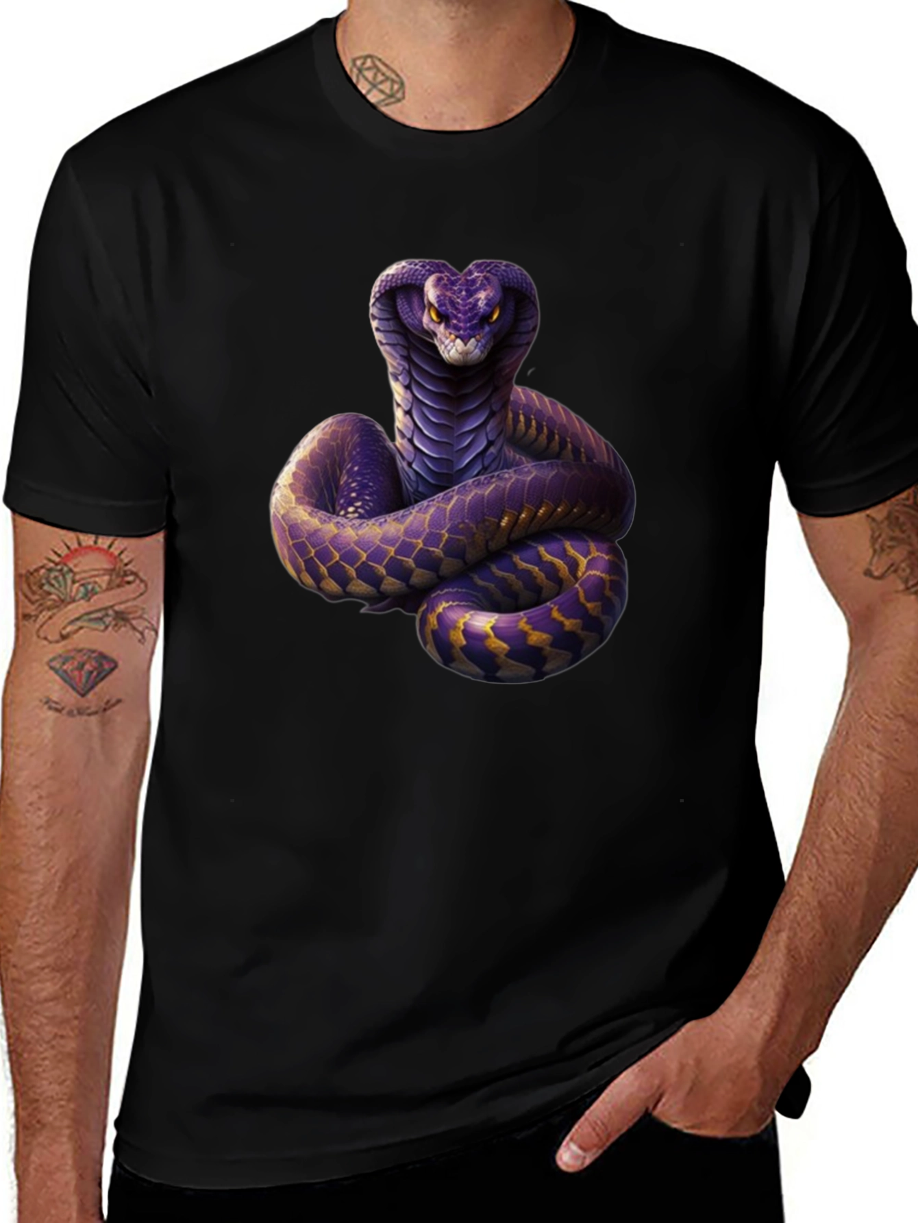 Variant 18 of Cobra Graphic Print Black T-Shirt