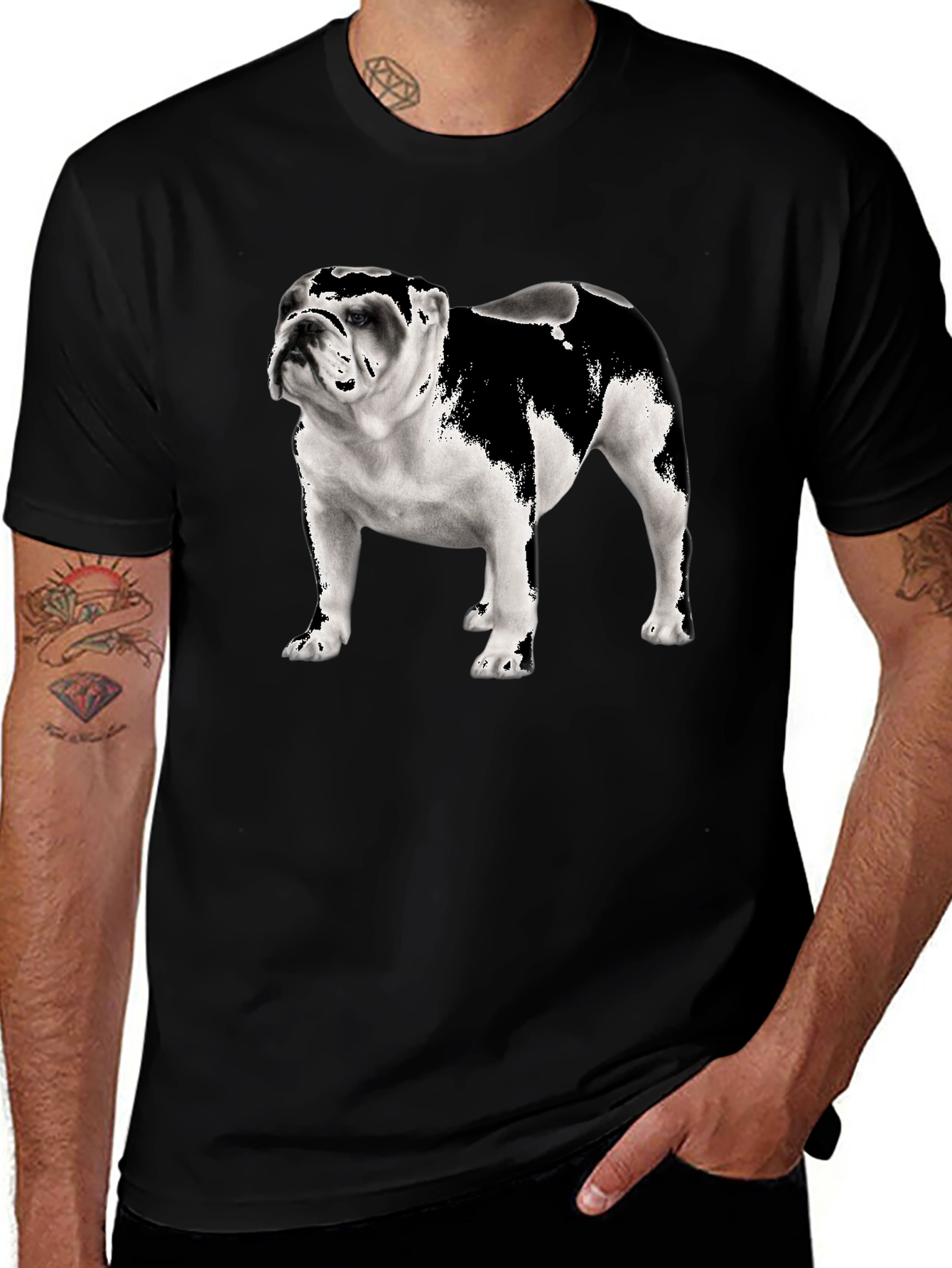 Variant 19 of Bulldog Graphic Black T-Shirt - Casual Comfort