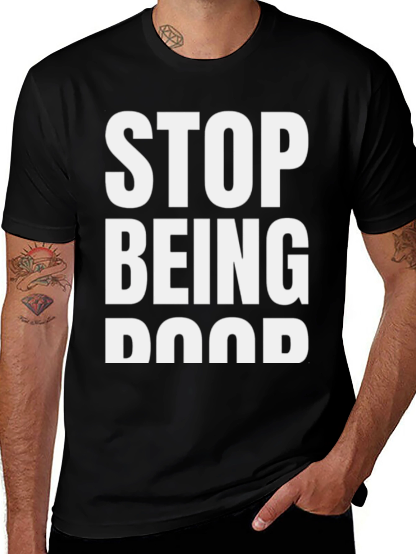 Variant 29 of Stop Being Poor Black T-Shirt