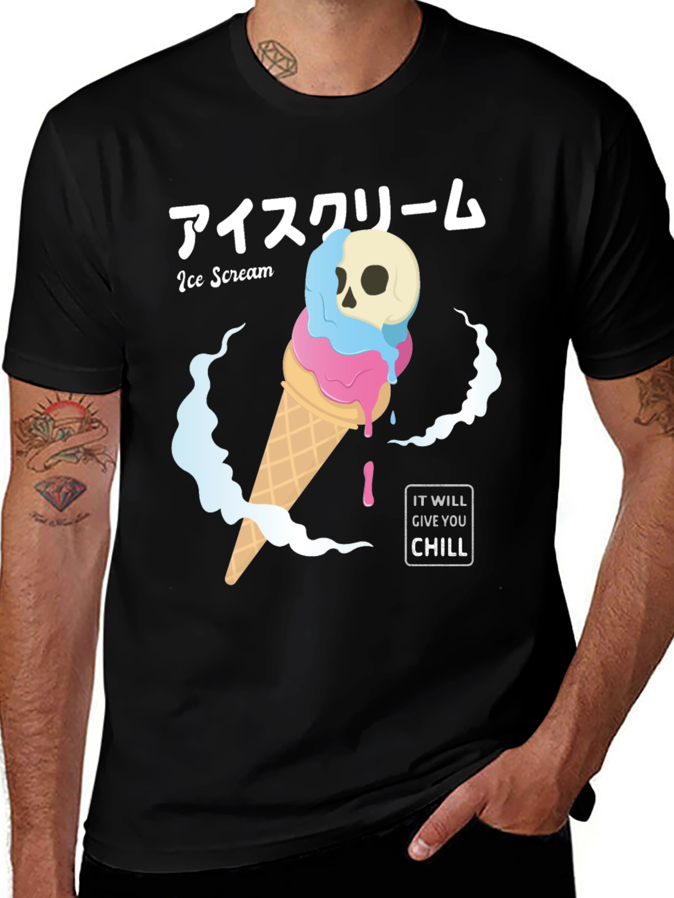 Variant 3 of Ice Scream T-Shirt - Skull Ice Cream Cone