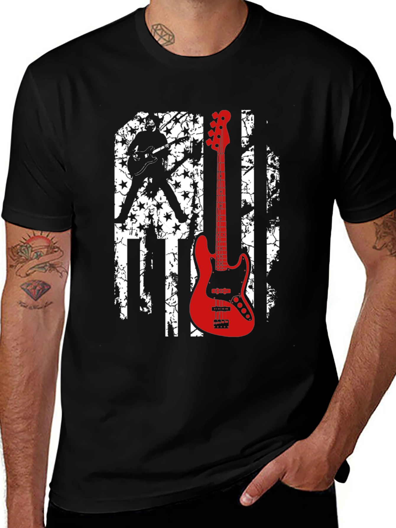 Variant 13 of Guitarist American Flag T-Shirt