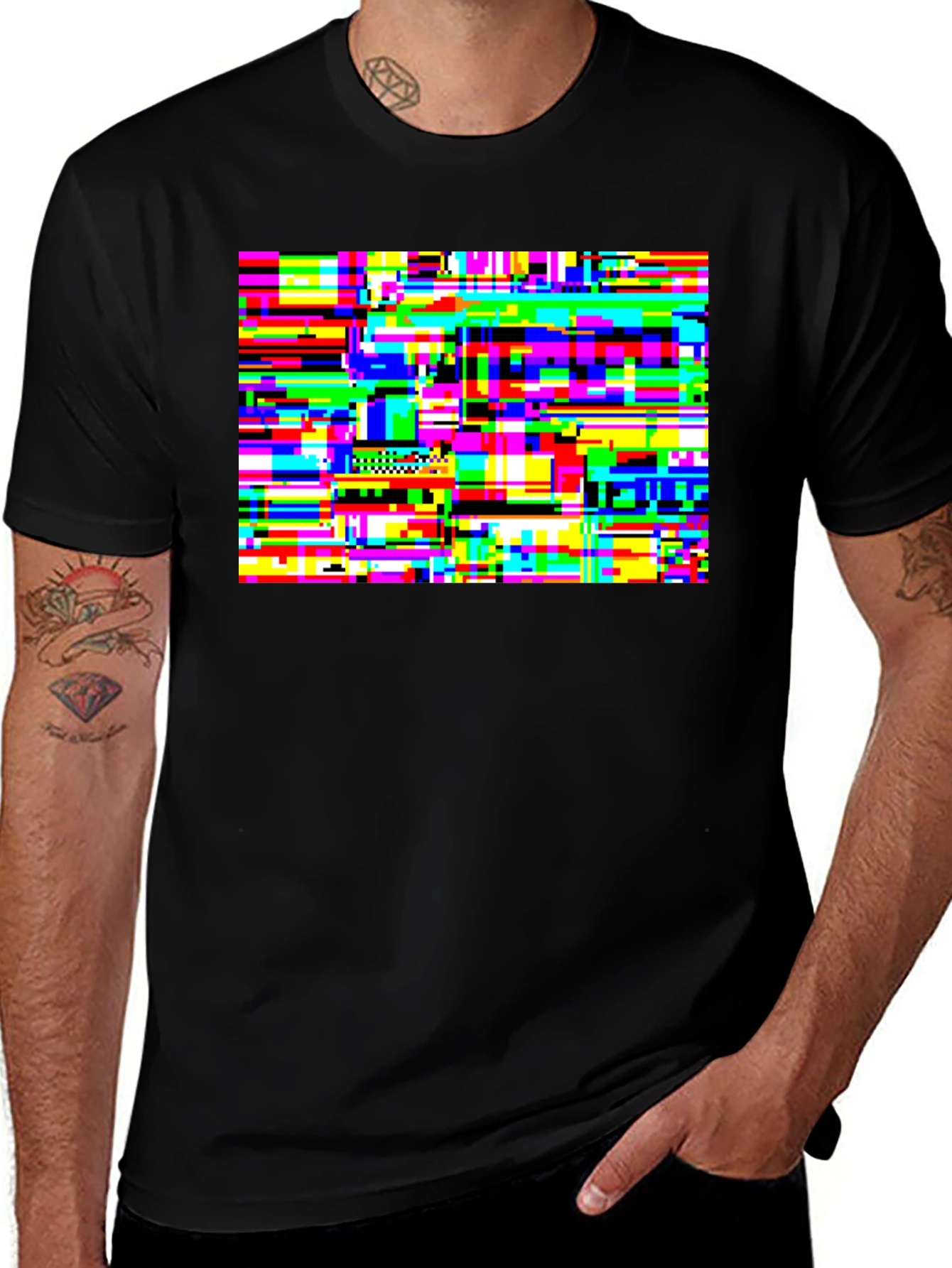 Variant 18 of Glitch Art T-Shirt - Vibrant Pixel Distortion Tee