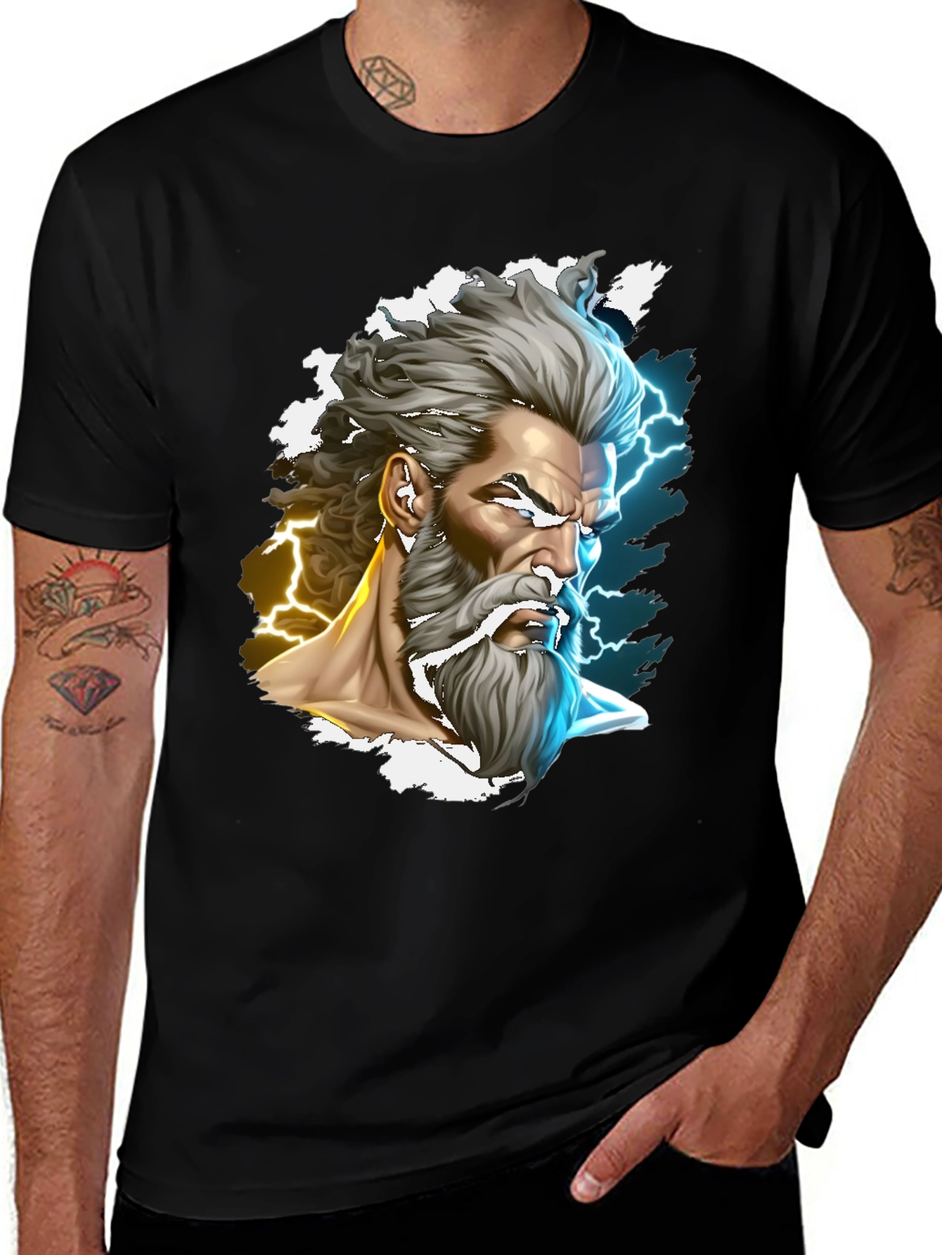 Zeus Graphic Tee - Mythic Thunder God T-Shirt