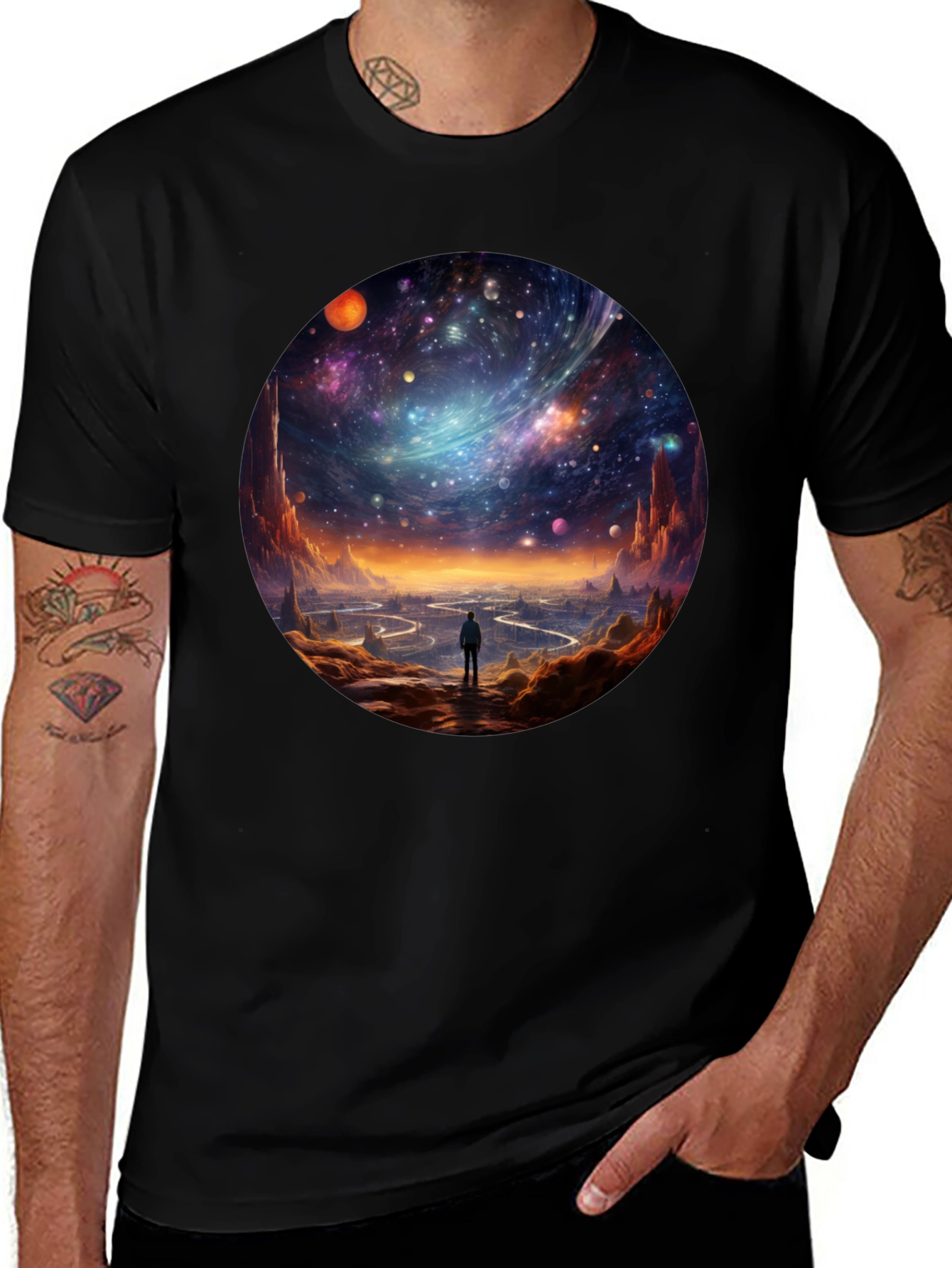 Variant 8 of Cosmic Dreamer Black T-Shirt