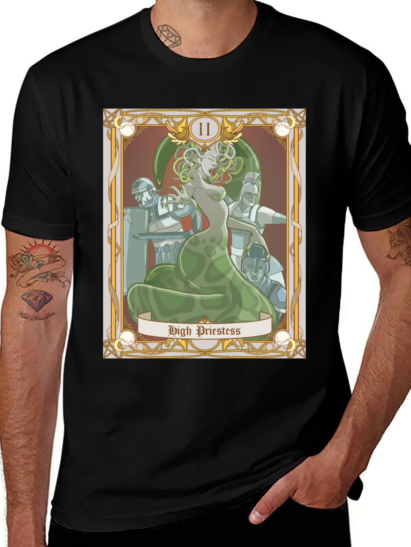Medusa High Priestess Tarot Card Graphic Tee