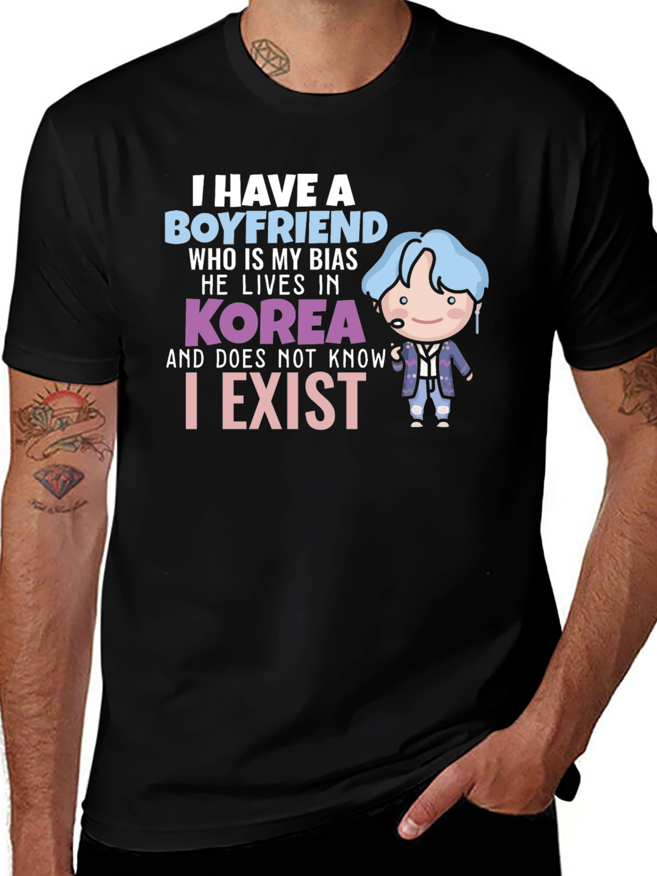 I Have a Boyfriend Korea T-Shirt Funny Graphic Tee