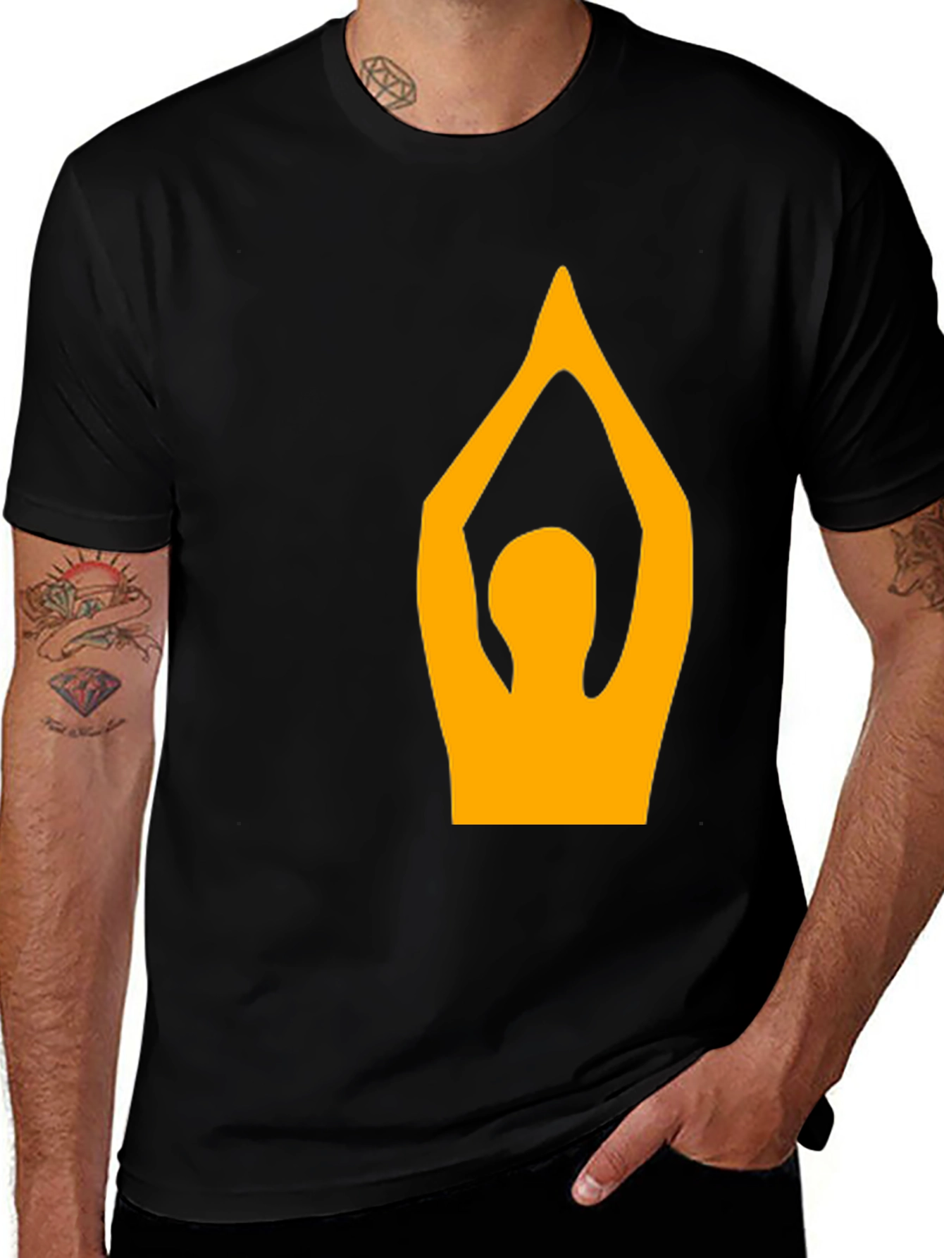 Variant 29 of Yoga Pose Graphic T-Shirt - Black