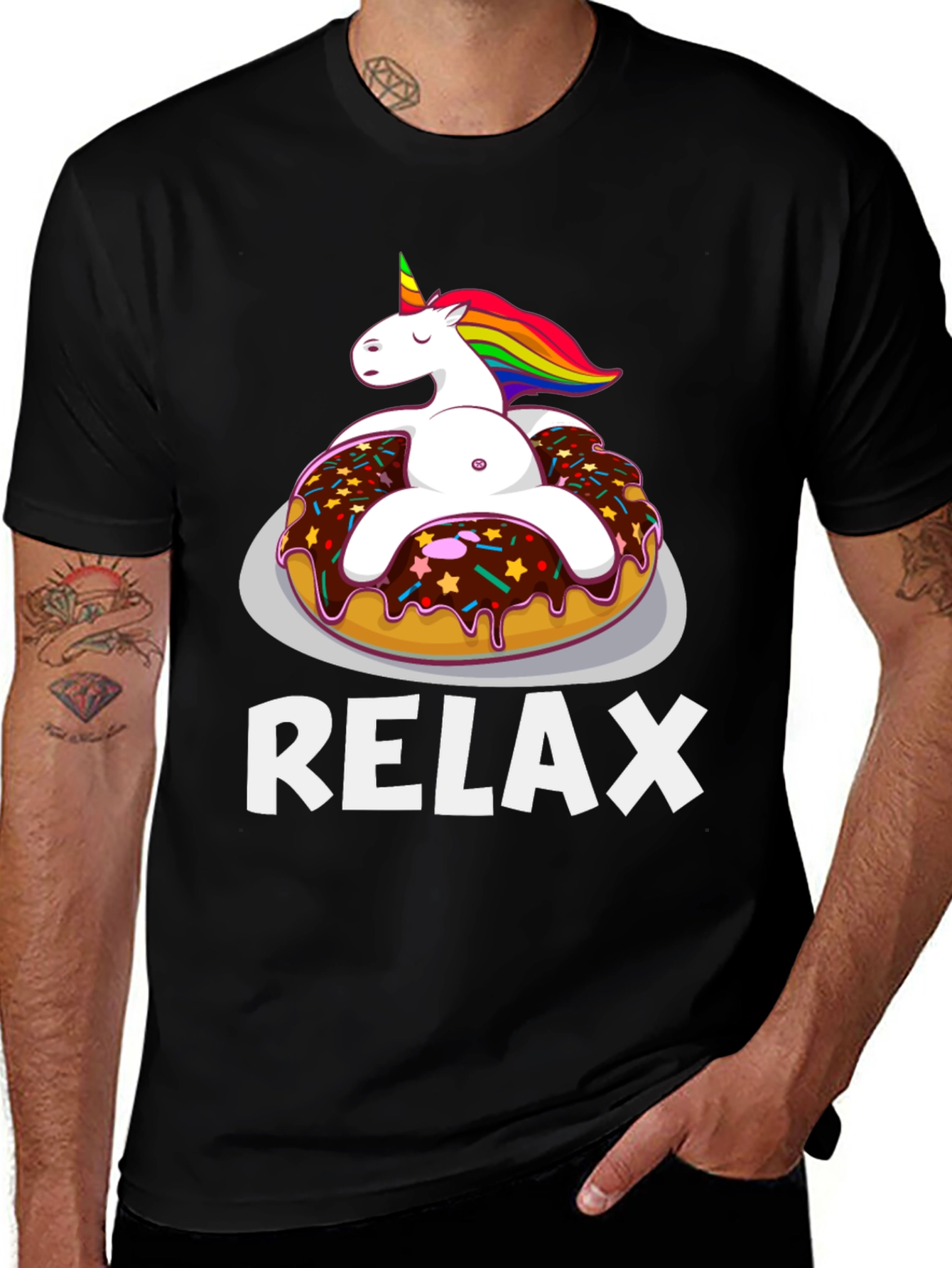 Variant 3 of Relax Unicorn Donut T-Shirt - Comfort & Style