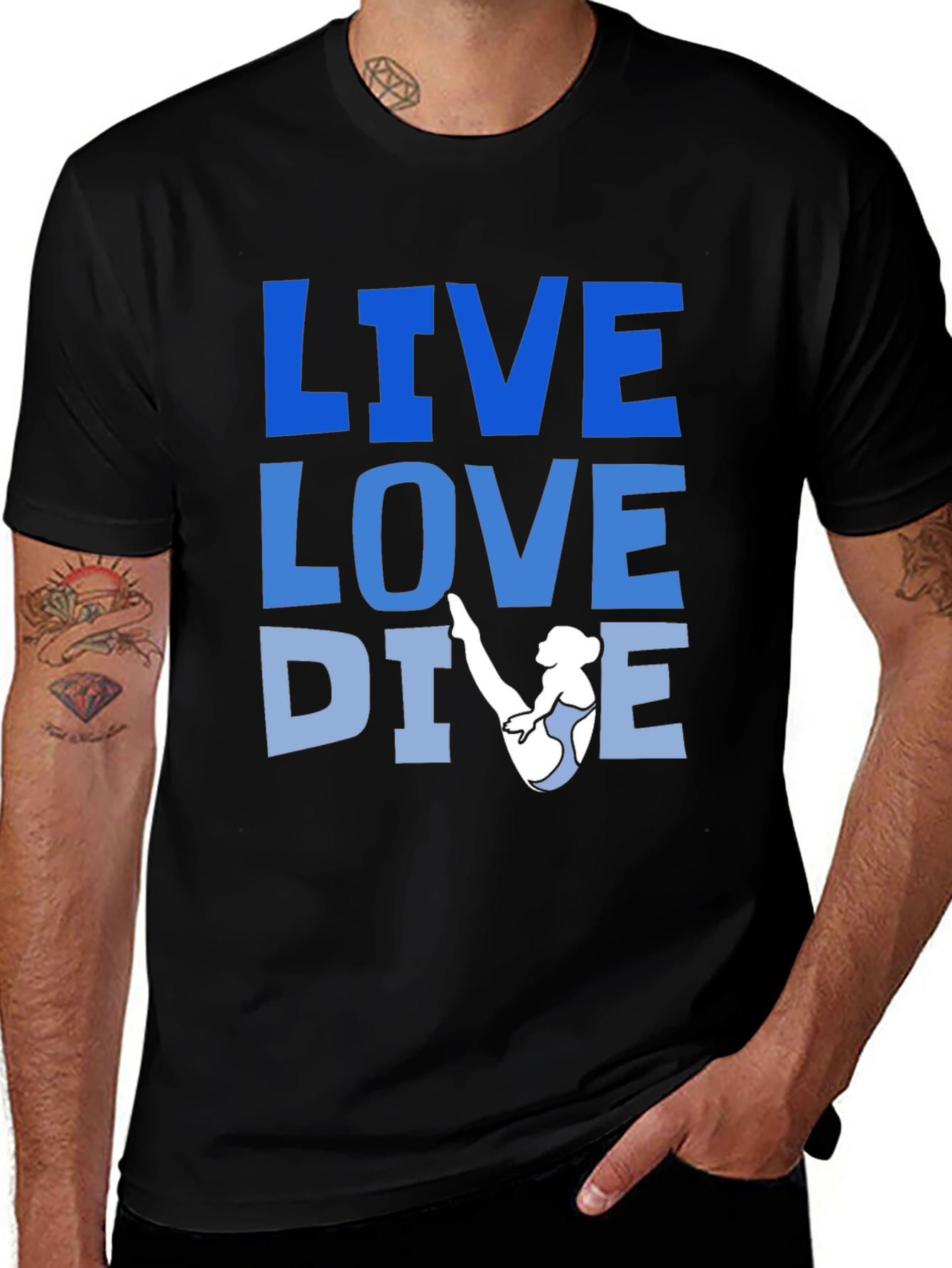 Variant 10 of Live Love Dive Graphic T-Shirt