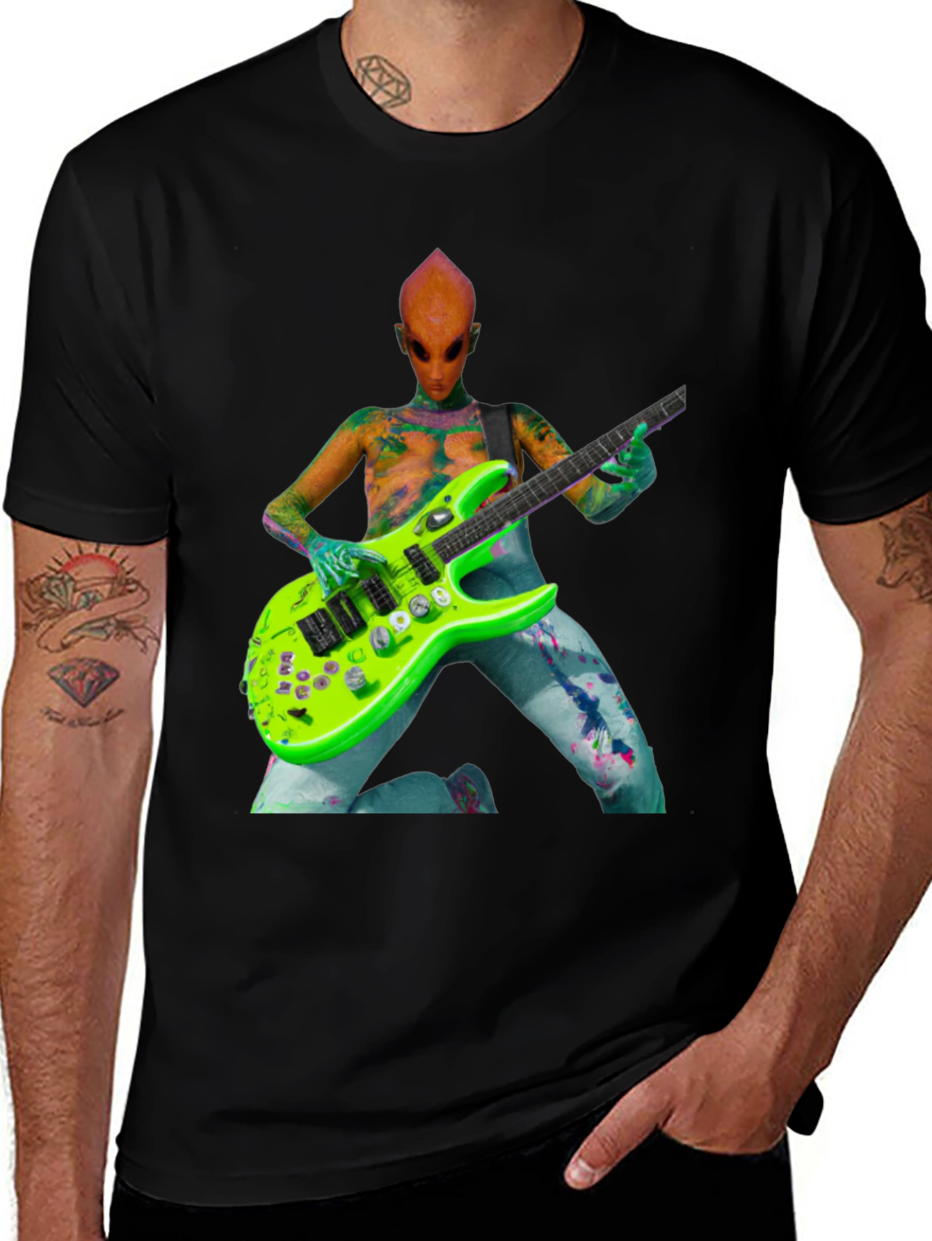 Variant 4 of Alien Guitarist Graphic T-Shirt