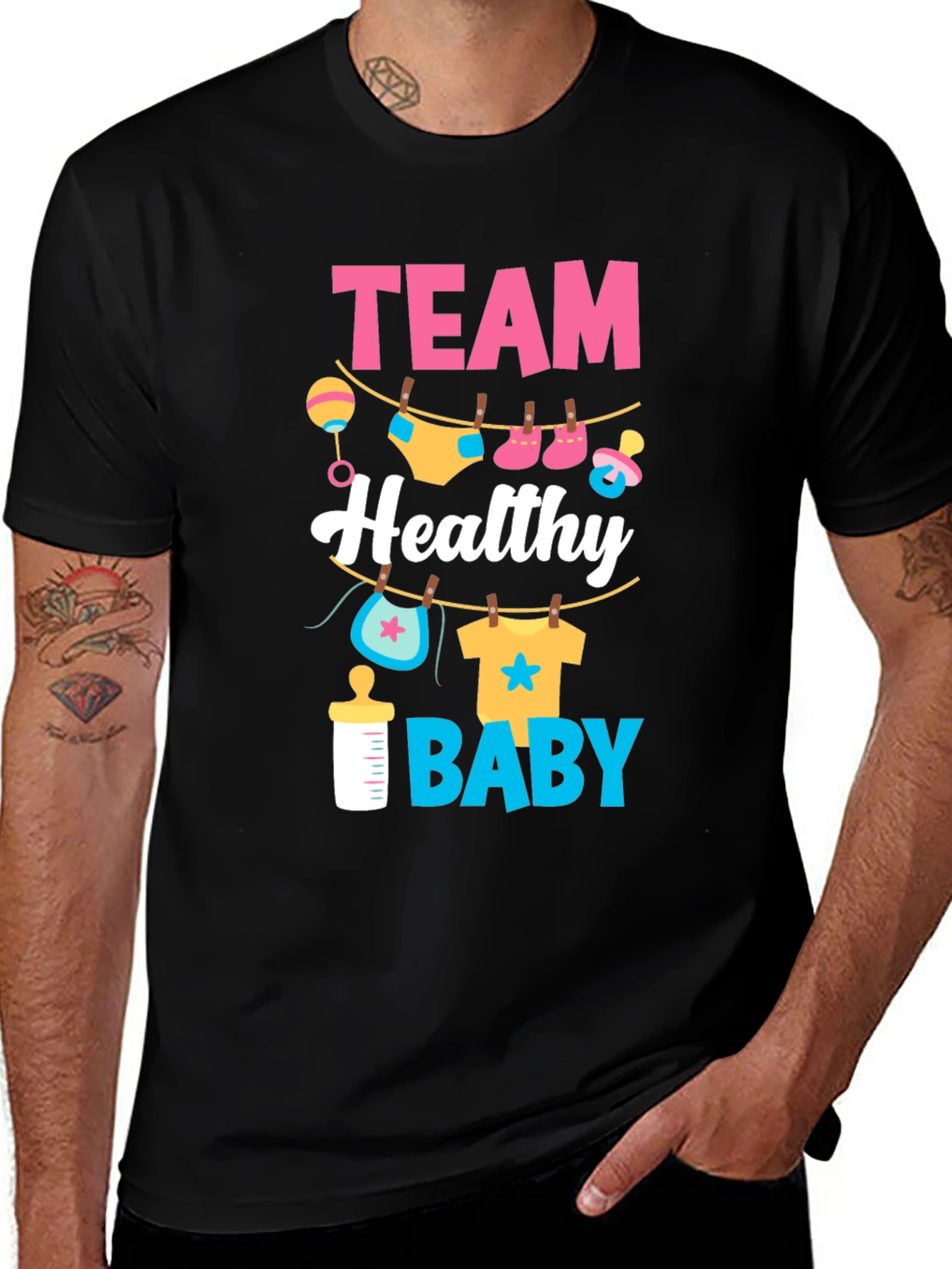 Variant 17 of Team Healthy Baby Gender Reveal T-Shirt