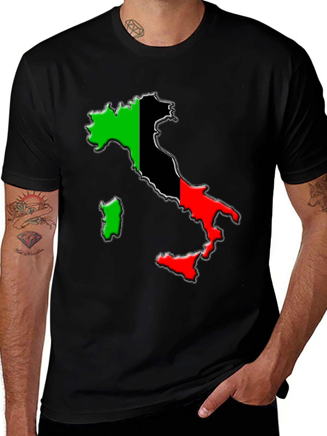 Variant 17 of Italy Flag Map Graphic Tee - Stylish Unisex T-Shirt