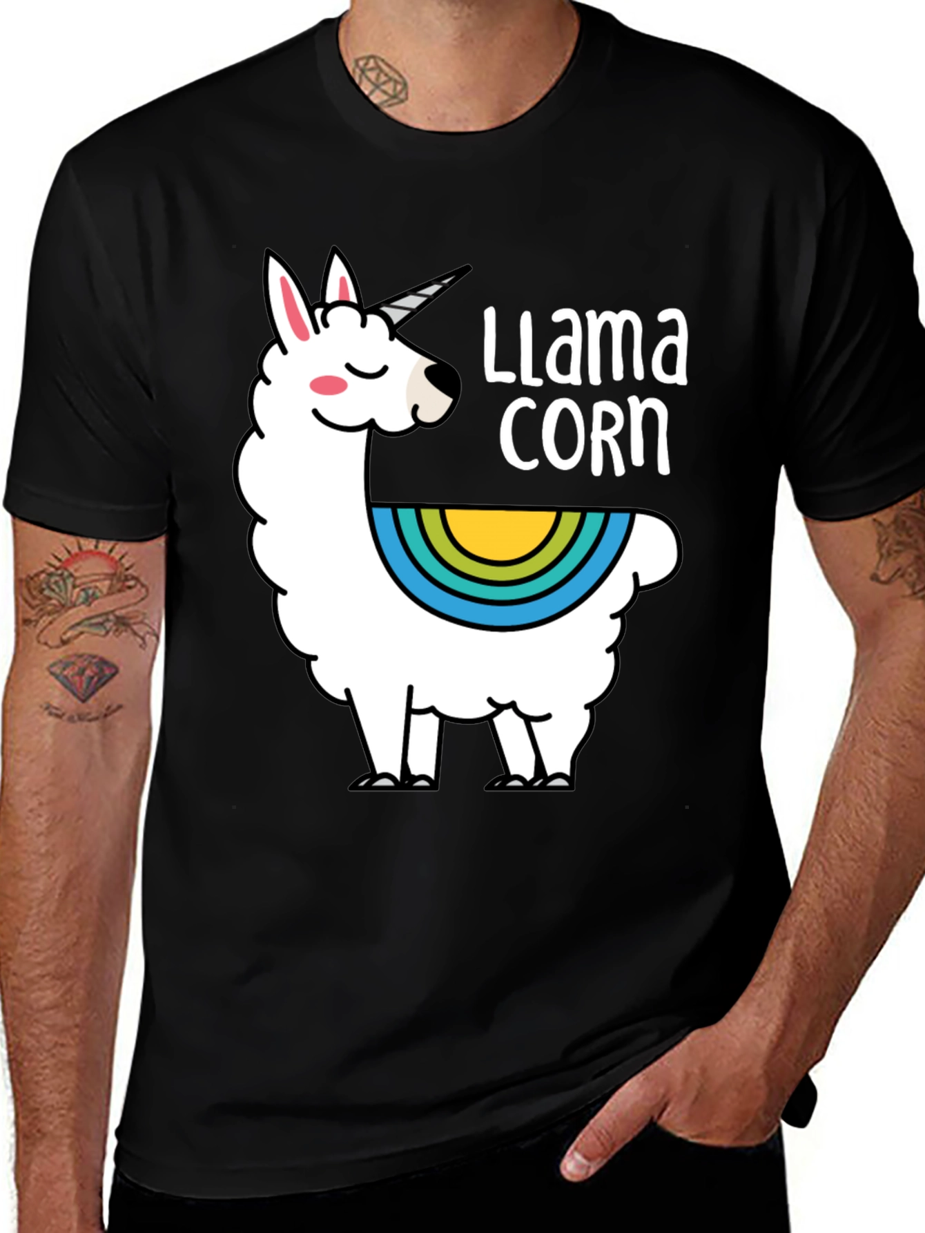 Variant 29 of Llama Corn Black T-Shirt