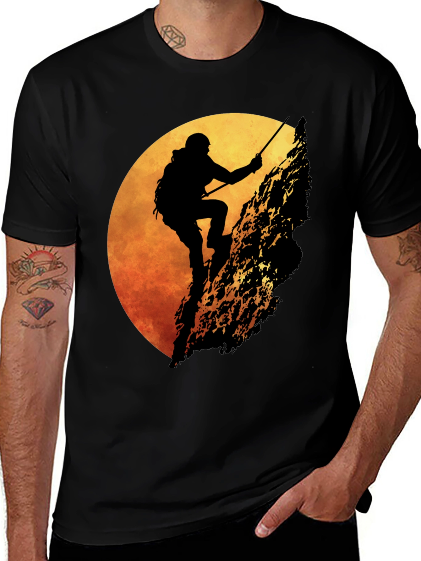 Variant 24 of Mountain Climber Silhouette Graphic T-Shirt