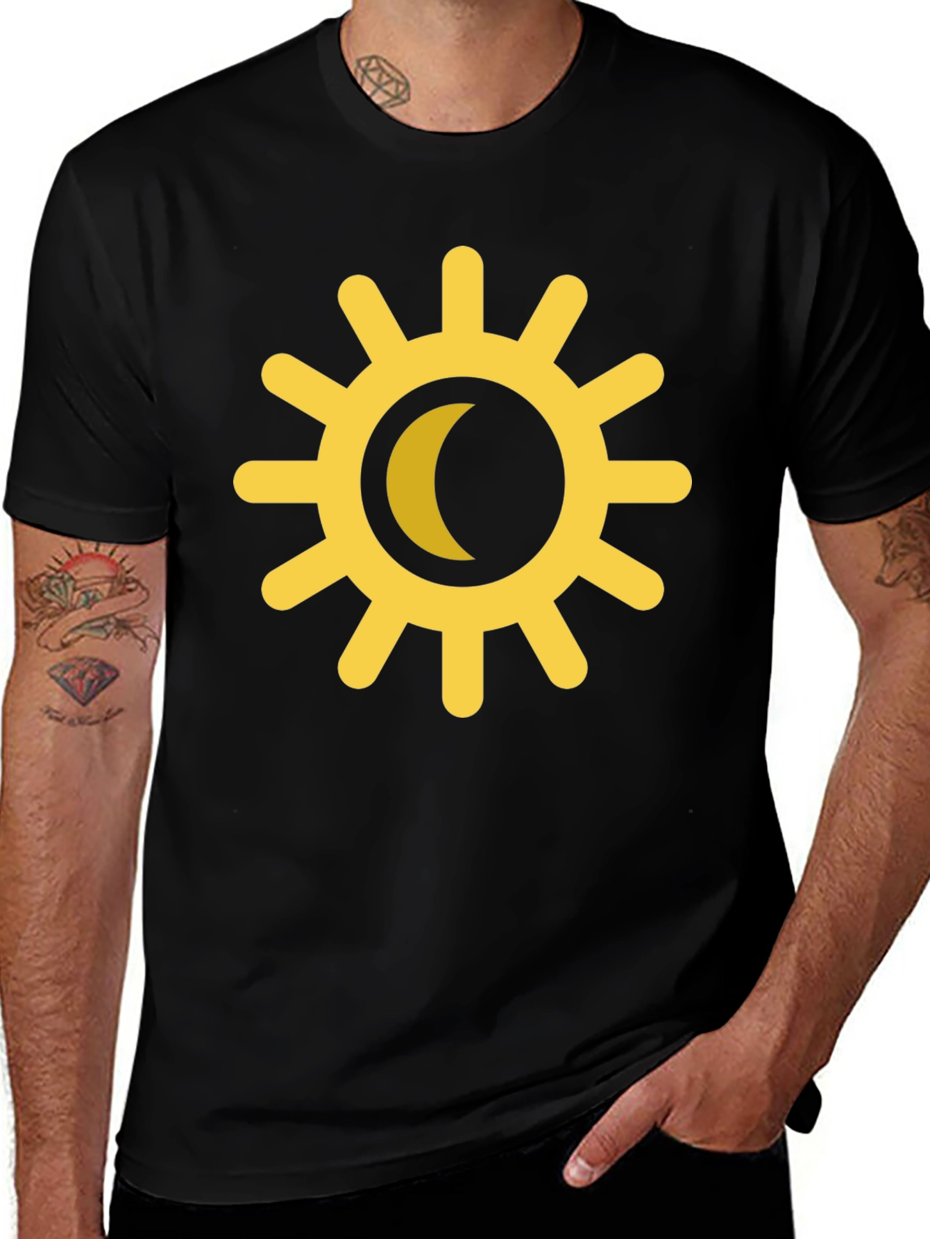 Variant 7 of Sun & Moon Graphic Tee - Celestial Style