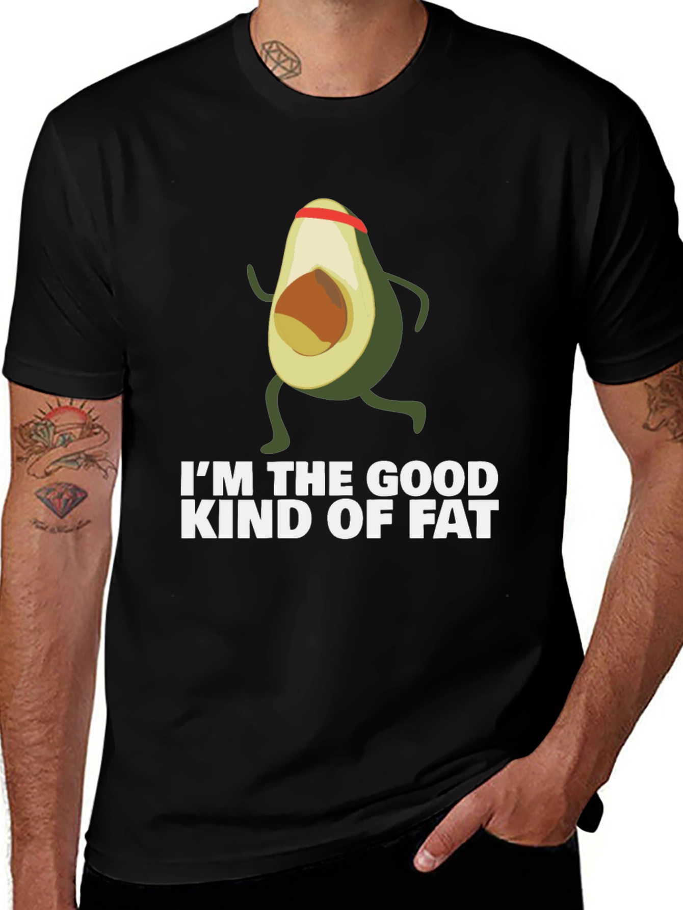 Variant 30 of Avocado Good Fat Running T-Shirt - Funny Fitness Tee
