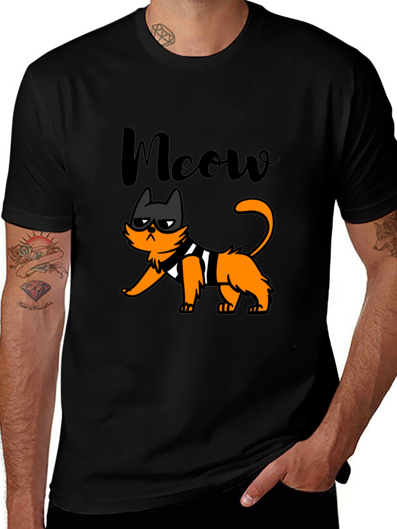 Variant 12 of Meow Grumpy Cat T-Shirt - Unisex Black Tee