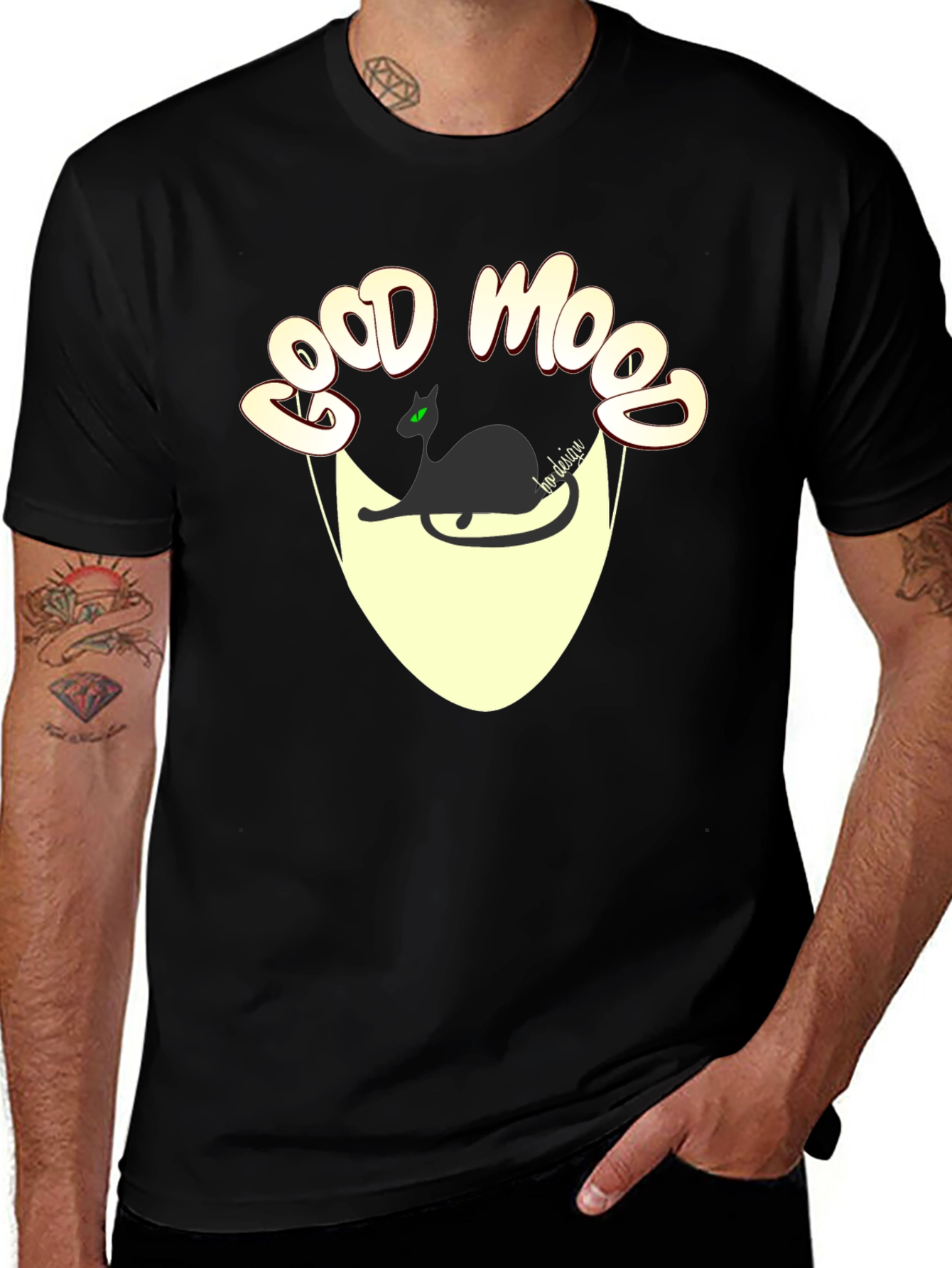 Variant 24 of Good Mood Black Cat T-Shirt