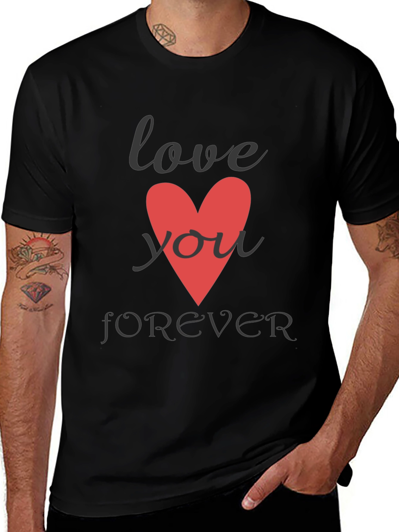 Variant 29 of Love You Forever Graphic Tee - Black Cotton Comfort