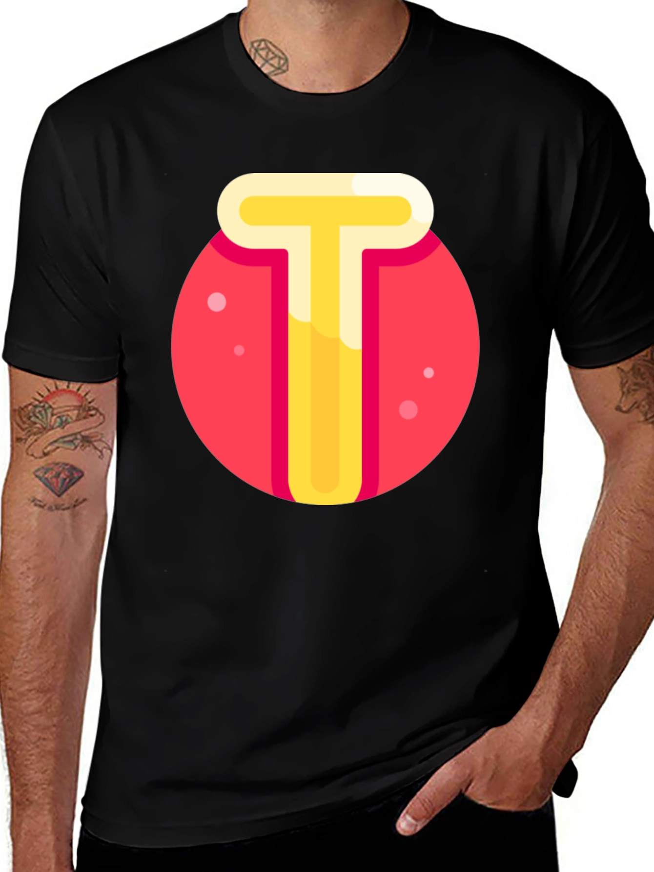 Variant 14 of Fun 'T' Graphic Tee - Casual Black T-Shirt