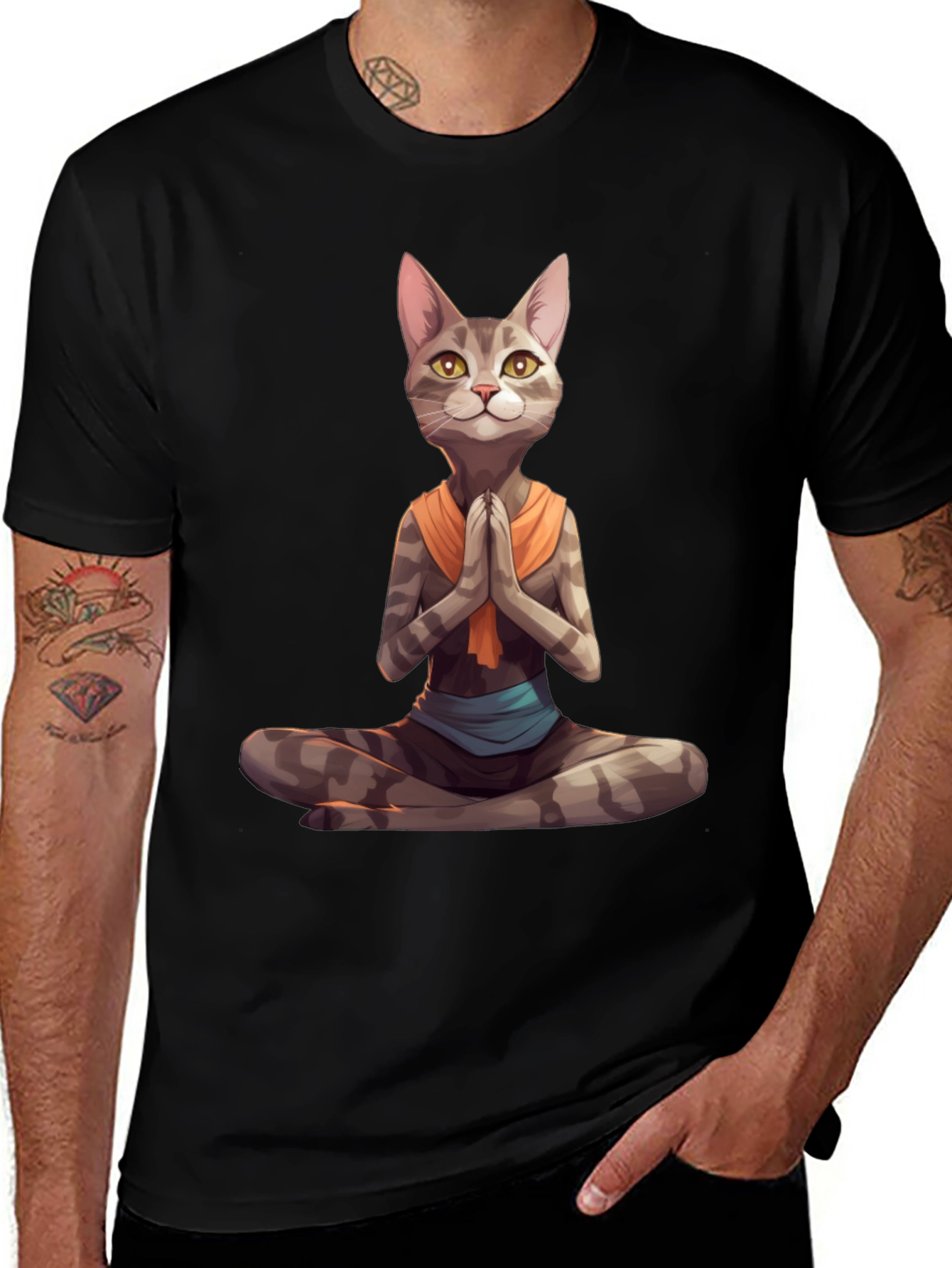 Variant 21 of Yoga Cat T-Shirt: Meditating Feline Graphic Tee