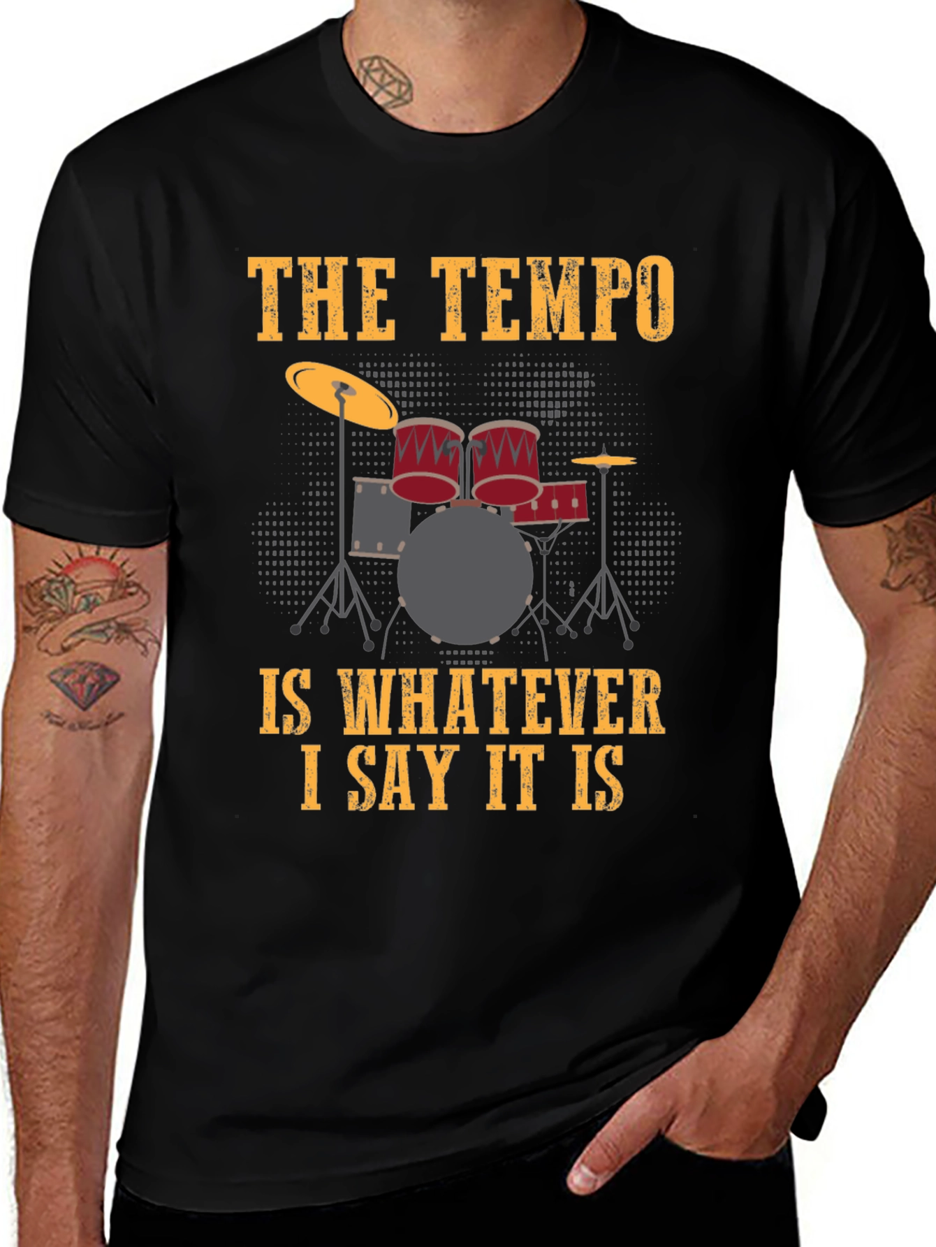 Variant 18 of Drummer's Tempo T-Shirt - Funny Music Tee