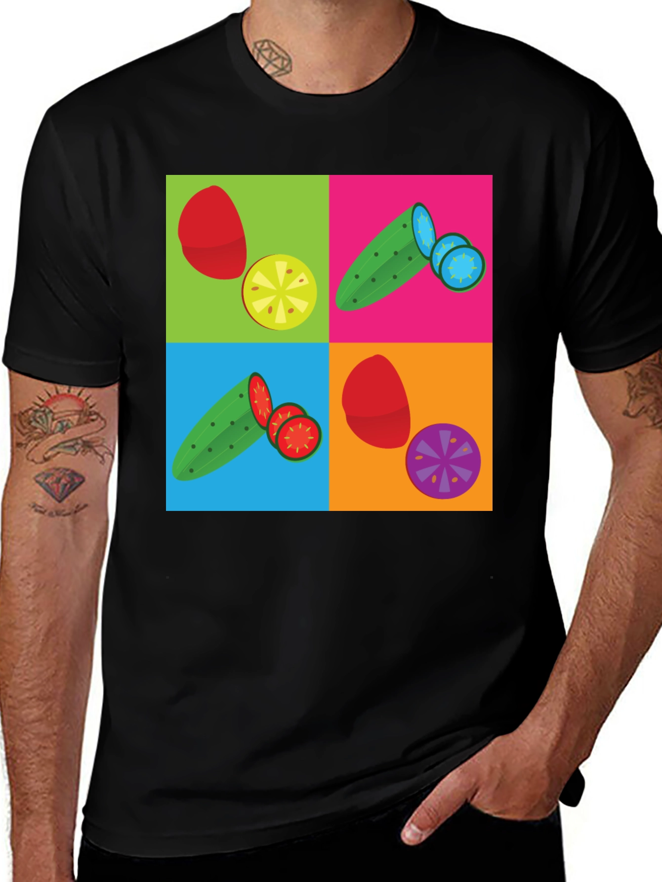 Variant 22 of Pop Art Fruit T-Shirt - Bold & Unique!